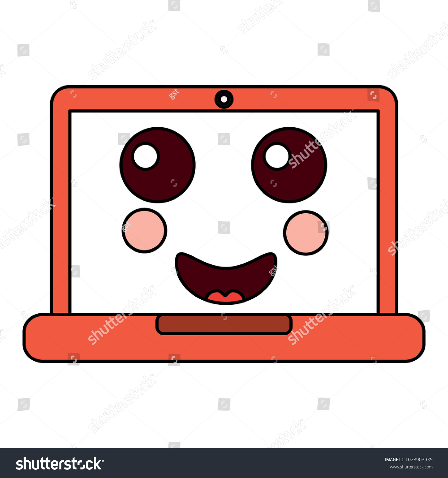 Laptop Computer Emoji Icon Image Stock Vector (Royalty Free) 1028903935 ...