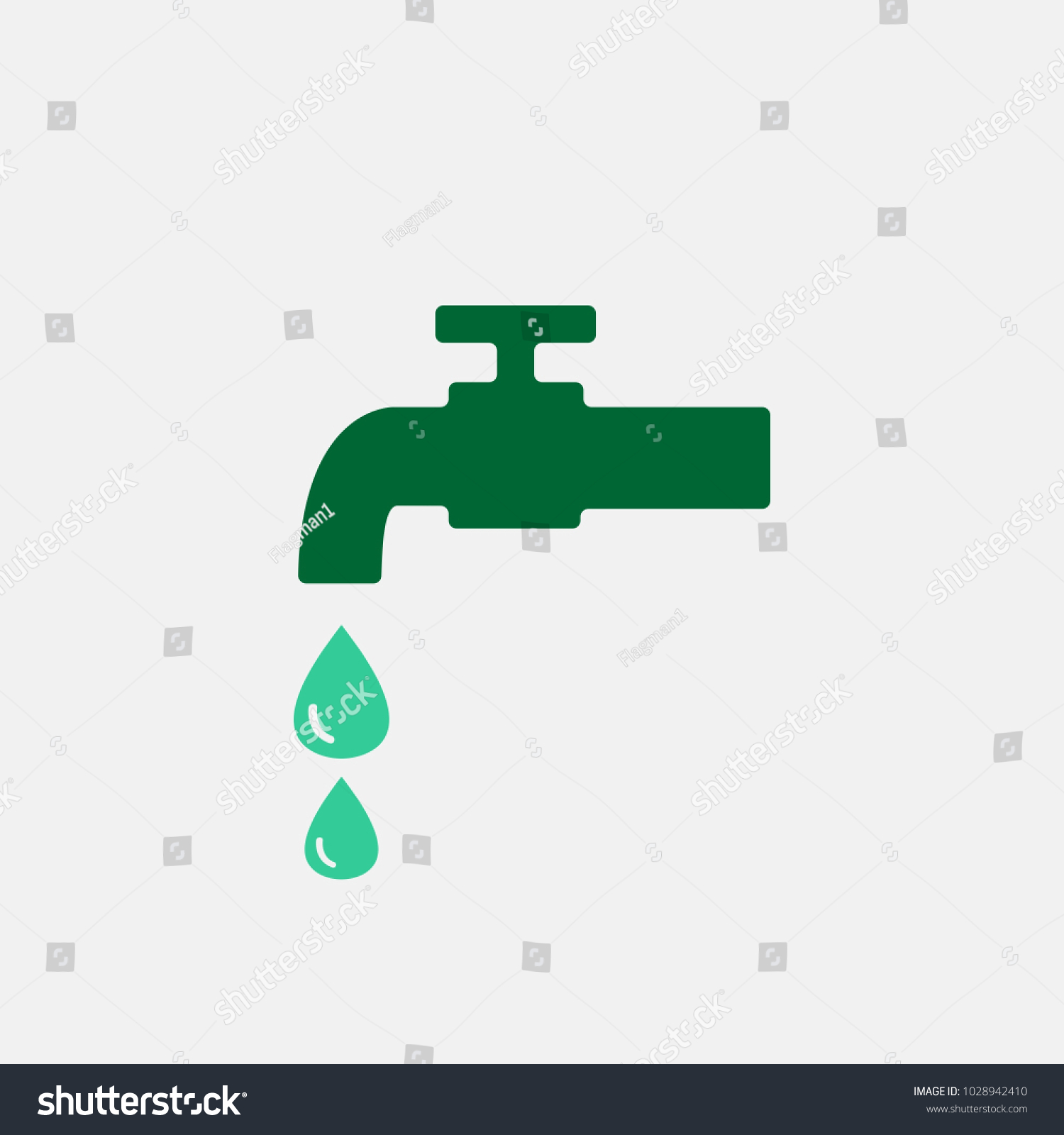 Vector Green Tap Water Drops Ecological Stock Vector (Royalty Free