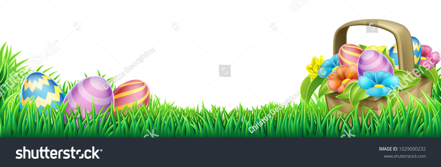 Easter Eggs Basket Design Element Background Stock Vector (Royalty Free ...