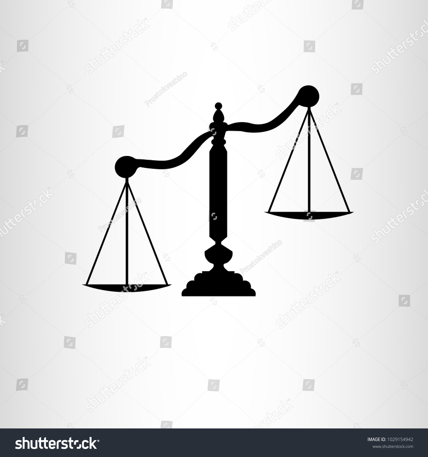 Silhouette Scales Justice Stock Vector (Royalty Free) 1029154942 ...