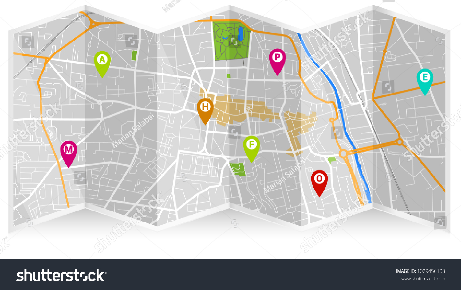 Map City Gps Stock Vector (Royalty Free) 1029456103 | Shutterstock