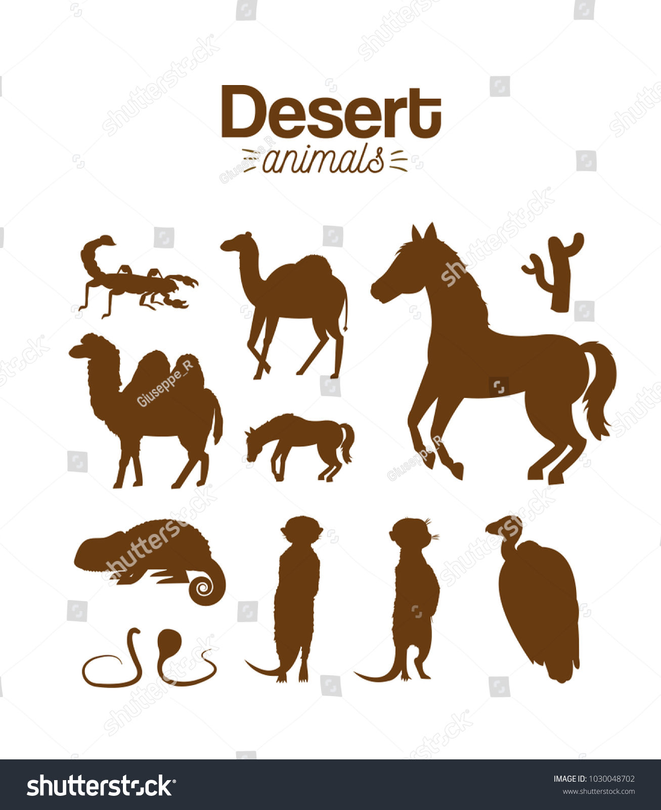 Desert Animals Hand Drawing Cartoon Stock Vector (Royalty Free ...