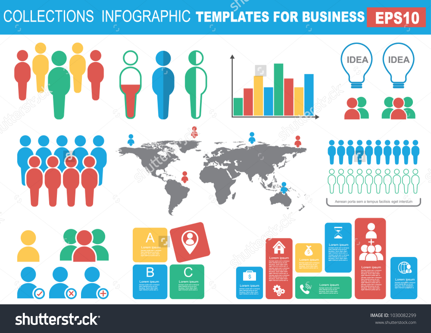 Collection Infographic People Elements Business Vector Stock Vector ...