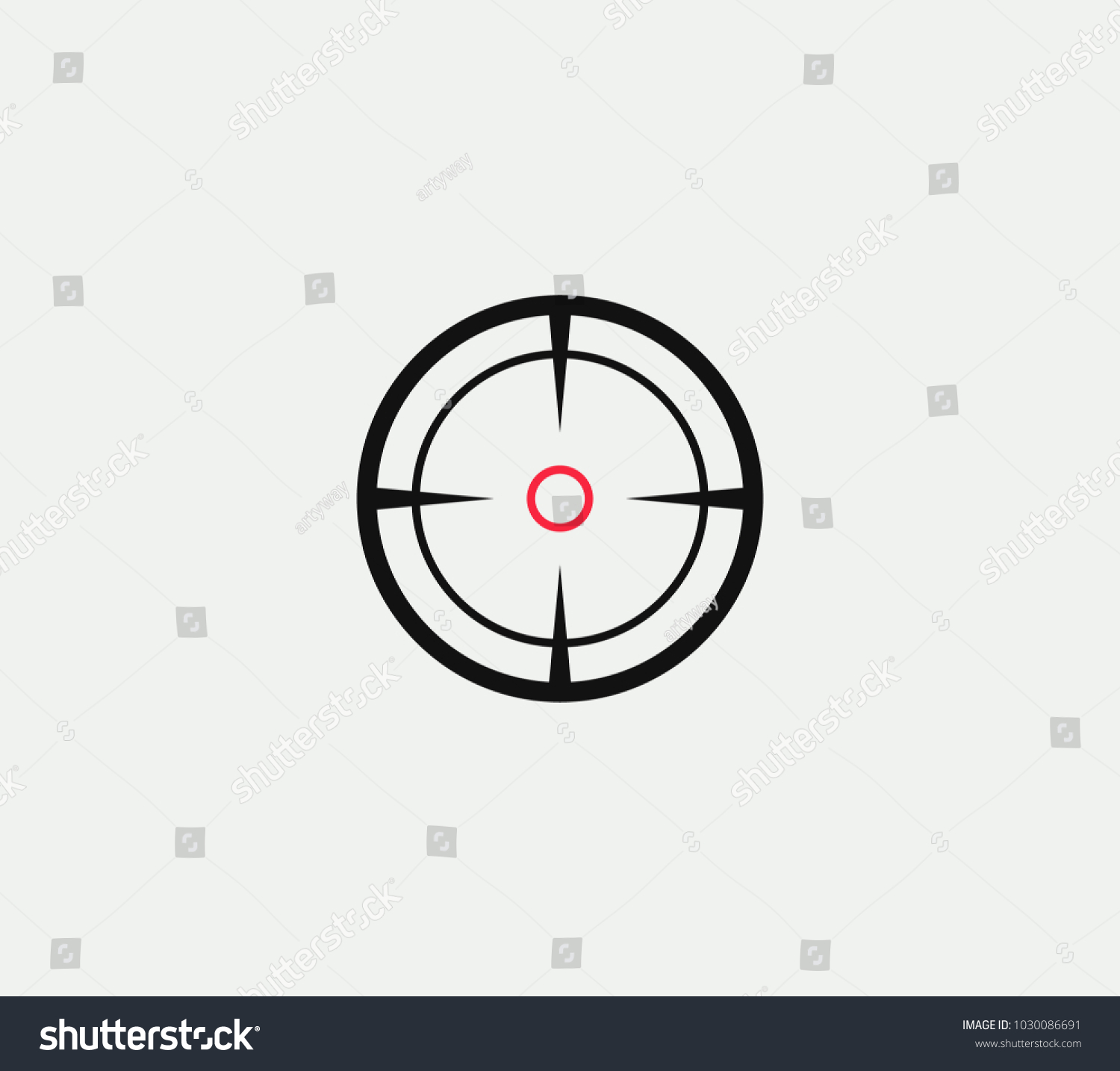 Aim Vector Linear Stylized Icon Goal Stock Vector (Royalty Free ...