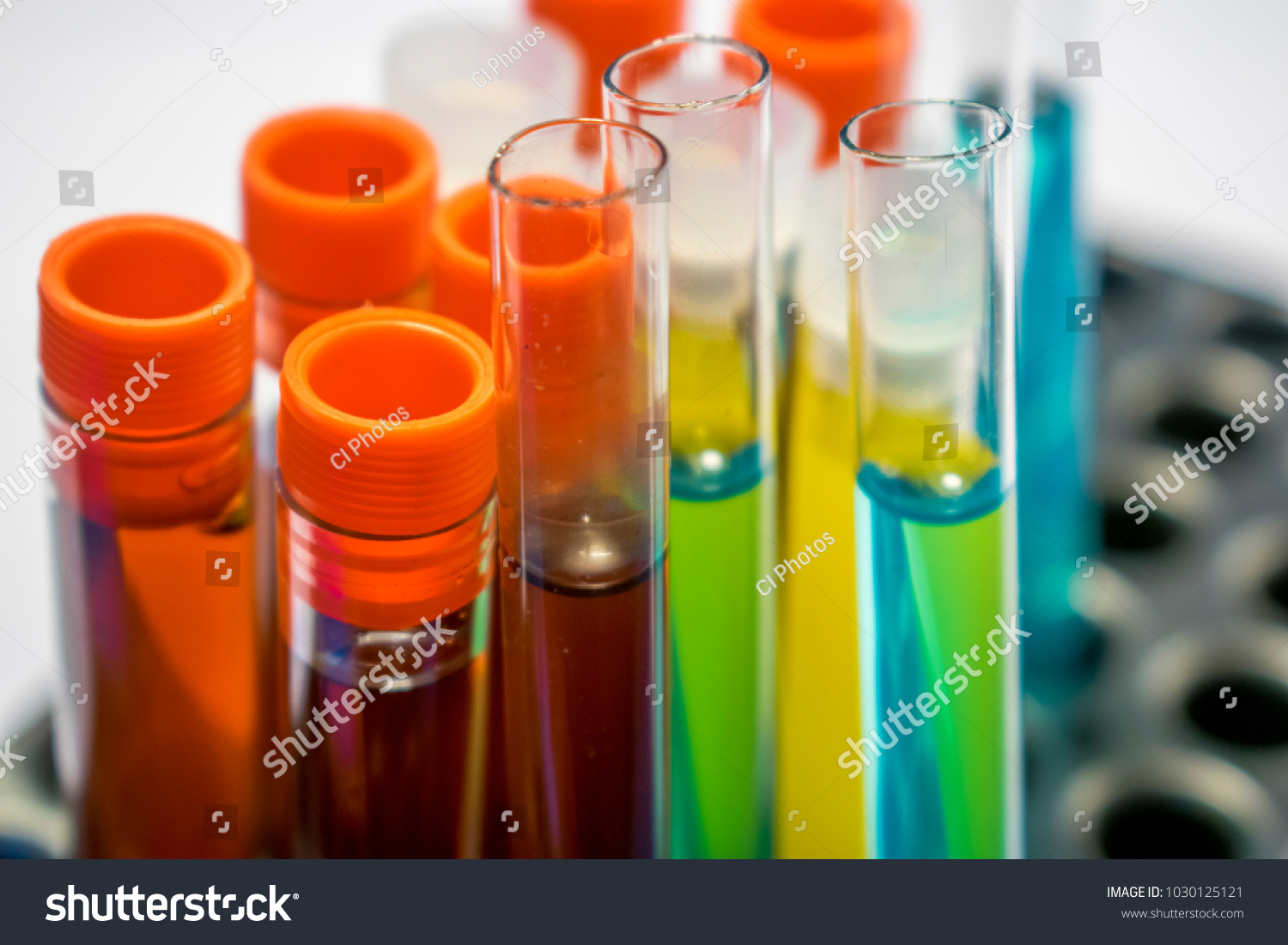 Colorful Laboratory Test Tubes Biochemistry Blood Stock Photo ...