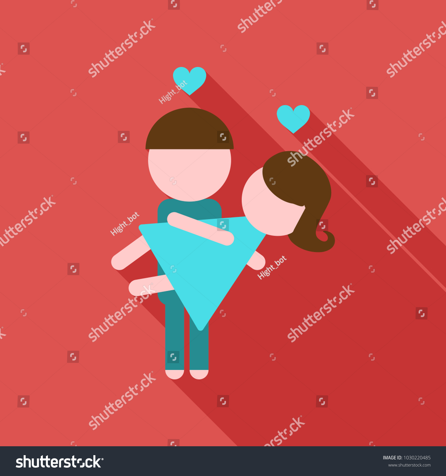 Man Holds Girl His Arms Lovers Stock Vector Royalty Free 1030220485