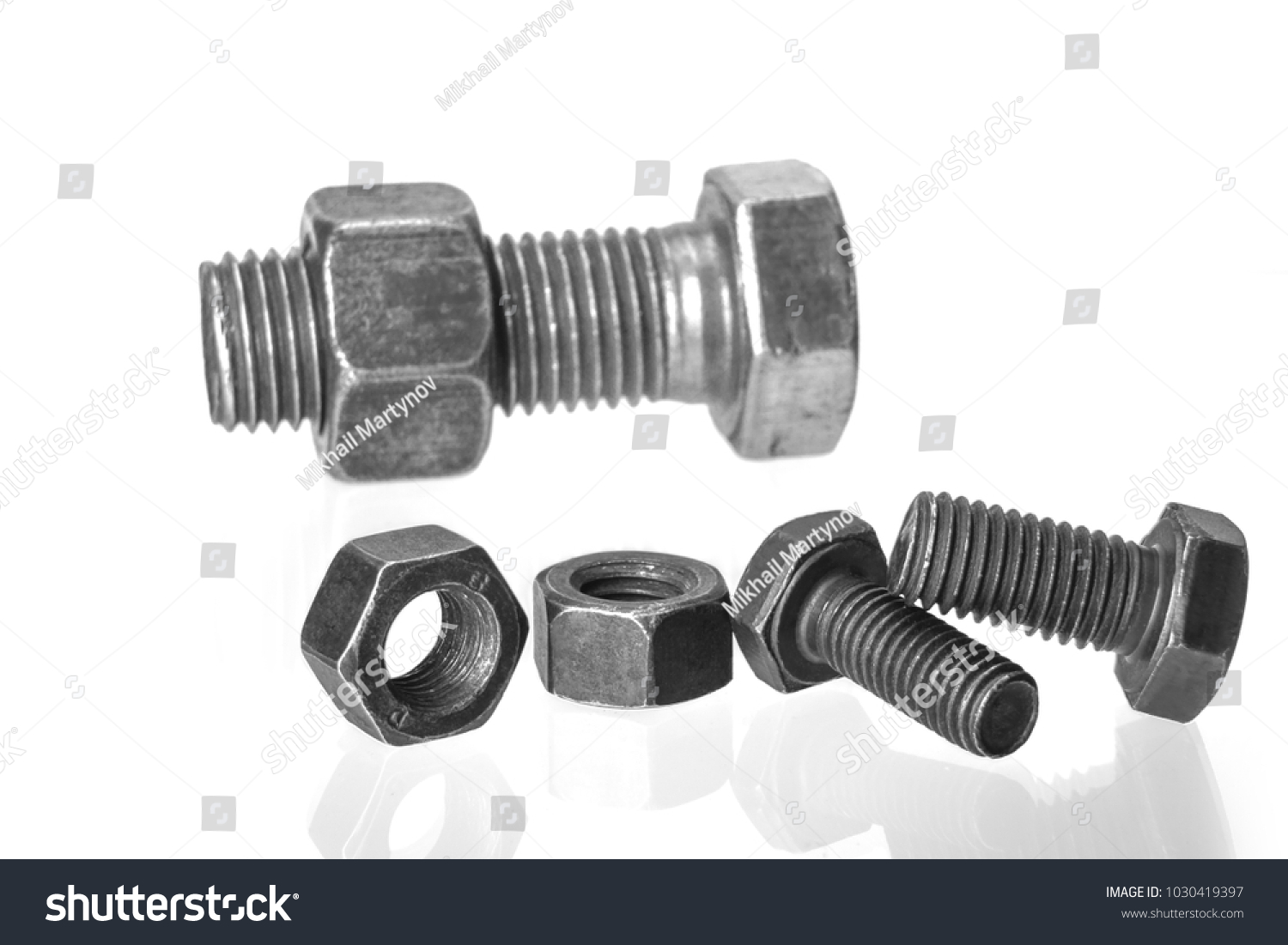 Bolt Nut Isolated On White Background Stock Photo 1030419397 | Shutterstock