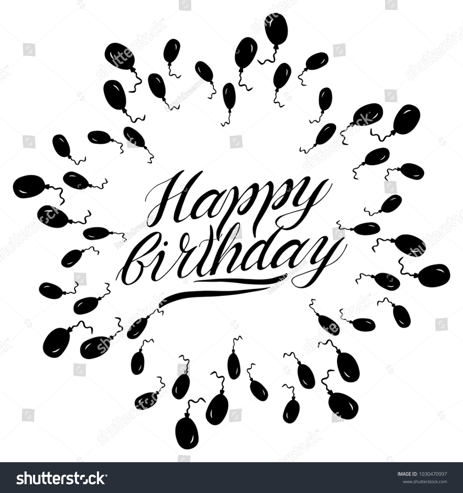 Greeting Happy Birthday Card Vector Lettering Stock Vector (Royalty ...