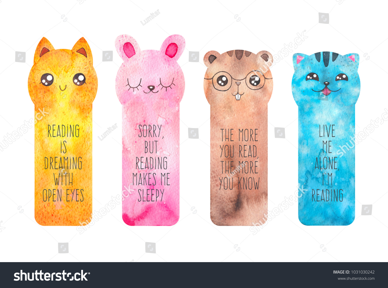 printable bookmarks cute cartoon animals fox stock illustration 1028052220 shutterstock