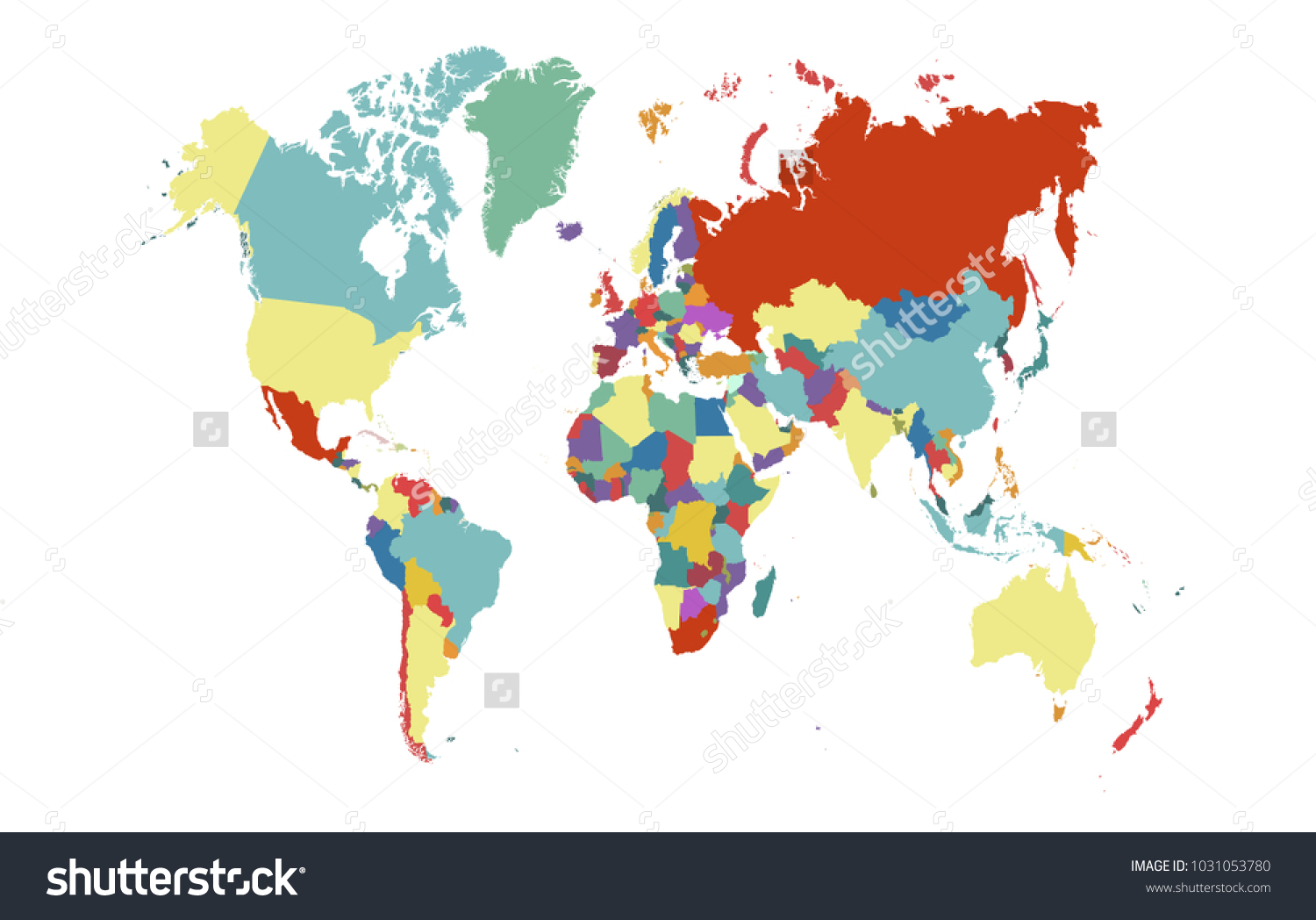 World Map Vector Stock Vector (Royalty Free) 1031053780 | Shutterstock