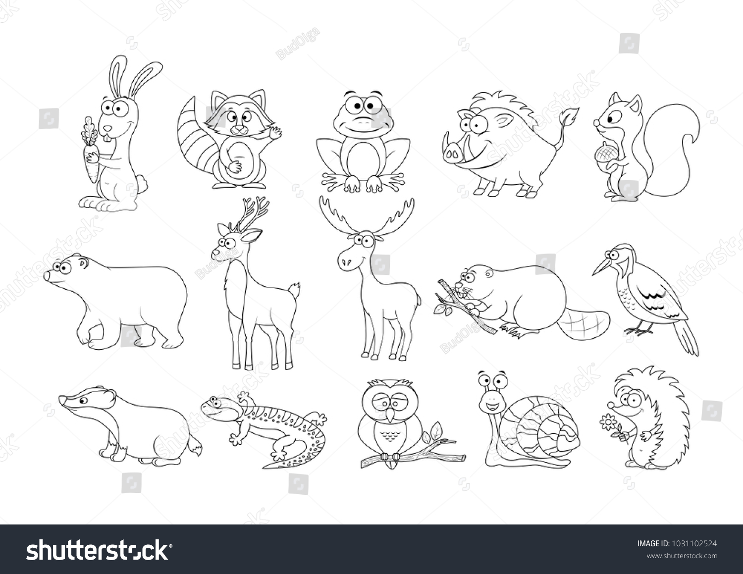 Coloring Page Preschool Children Set Different Stock Vector (Royalty ...