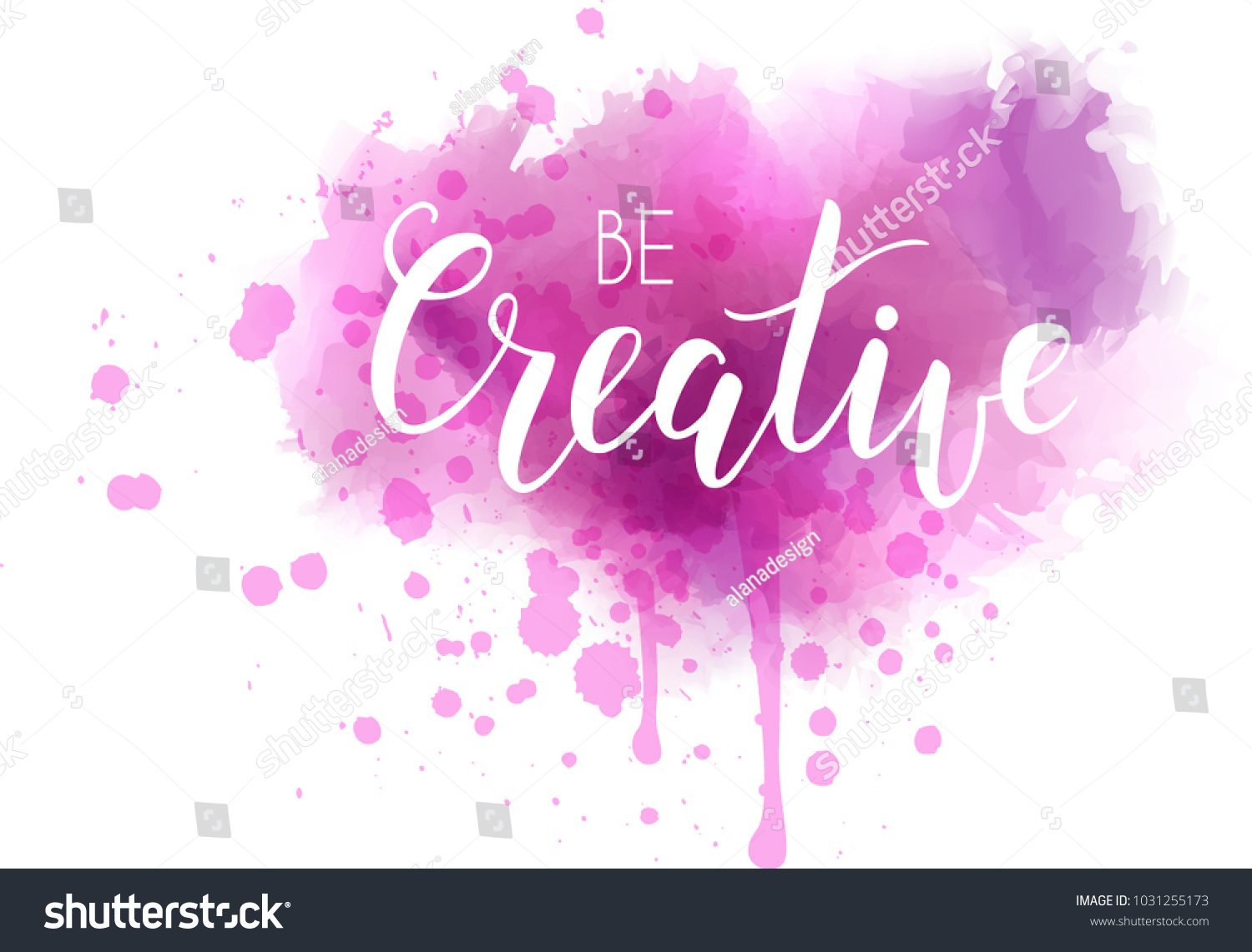 Be Creative Hand Lettering Phrase On Stock Vector (Royalty Free ...