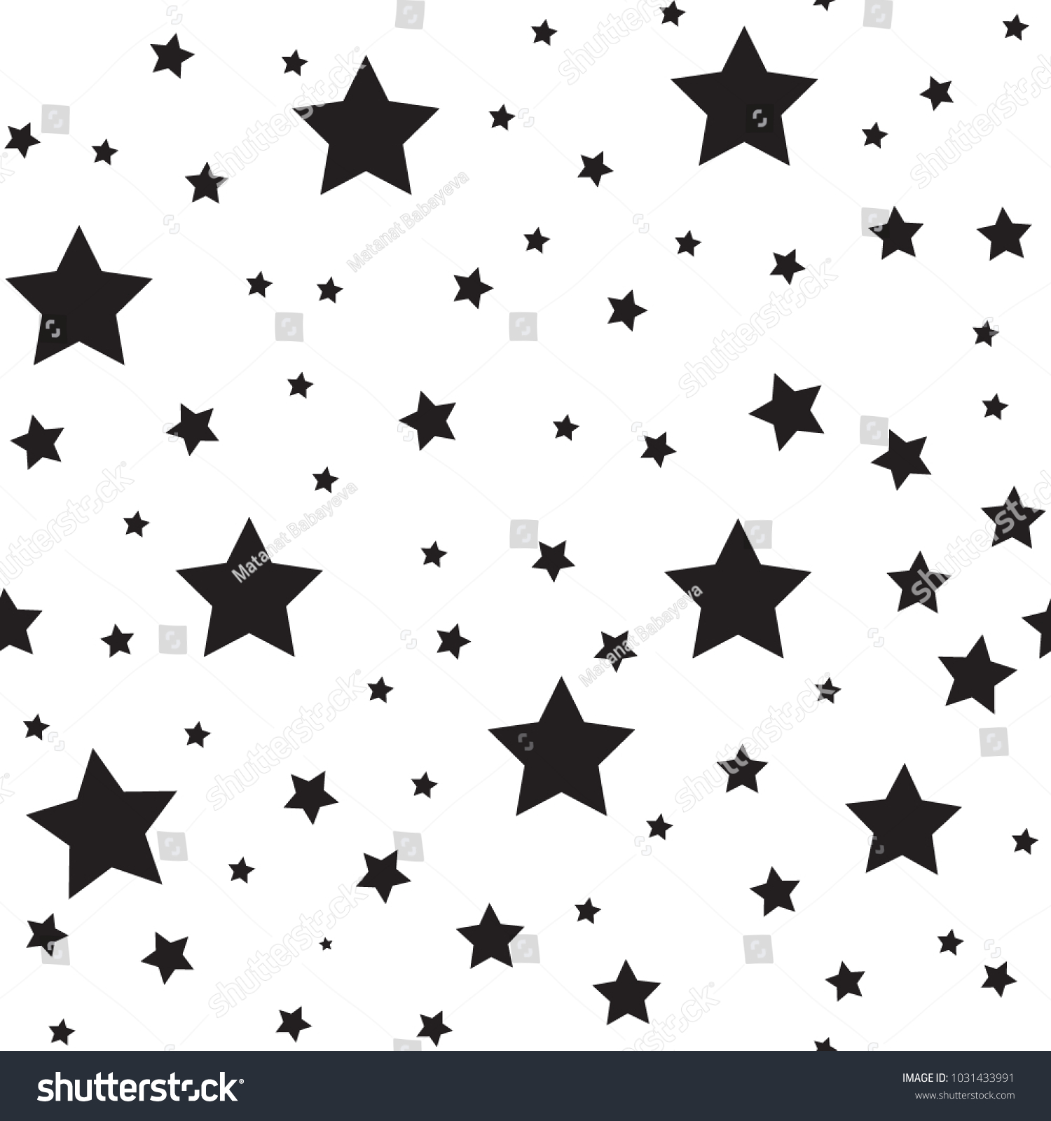 Seamless Abstract Pattern Black Stars Different Stock Vector (Royalty ...