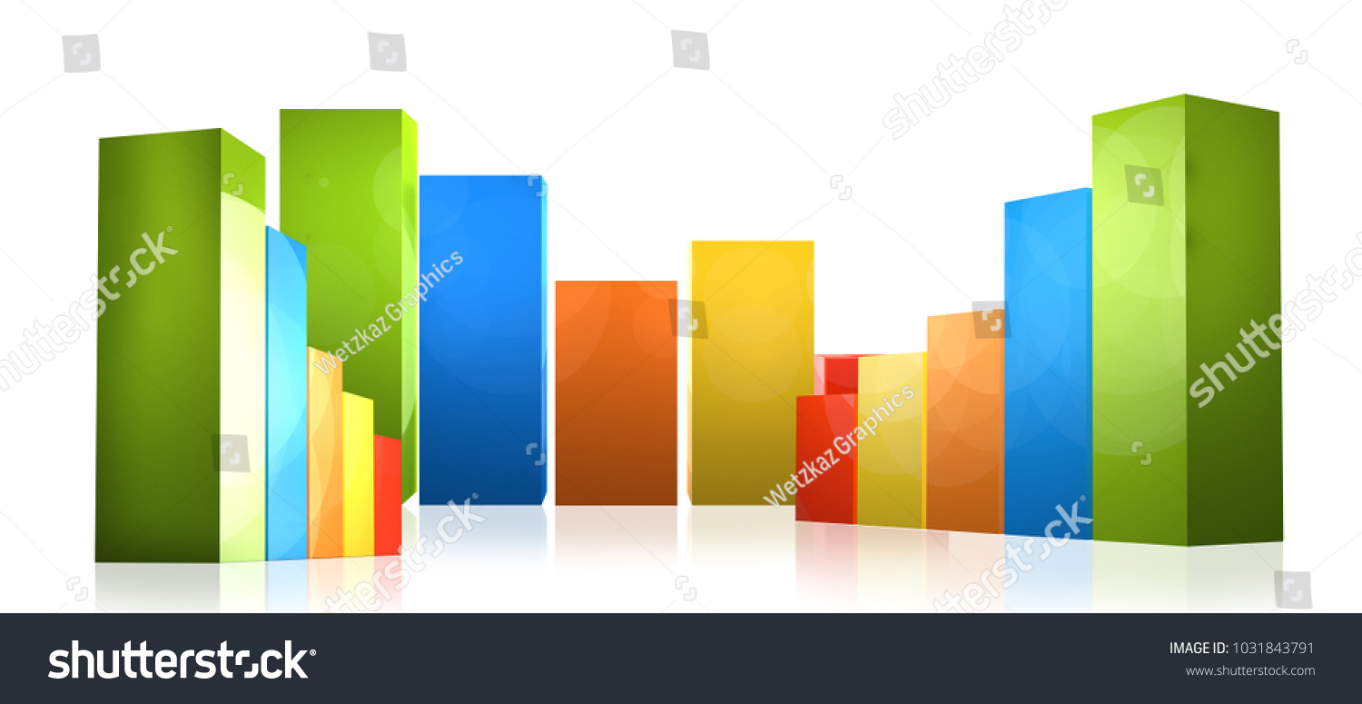 Scale Bar Chart 3d Rendering Isolated Stock Illustration 1031843791