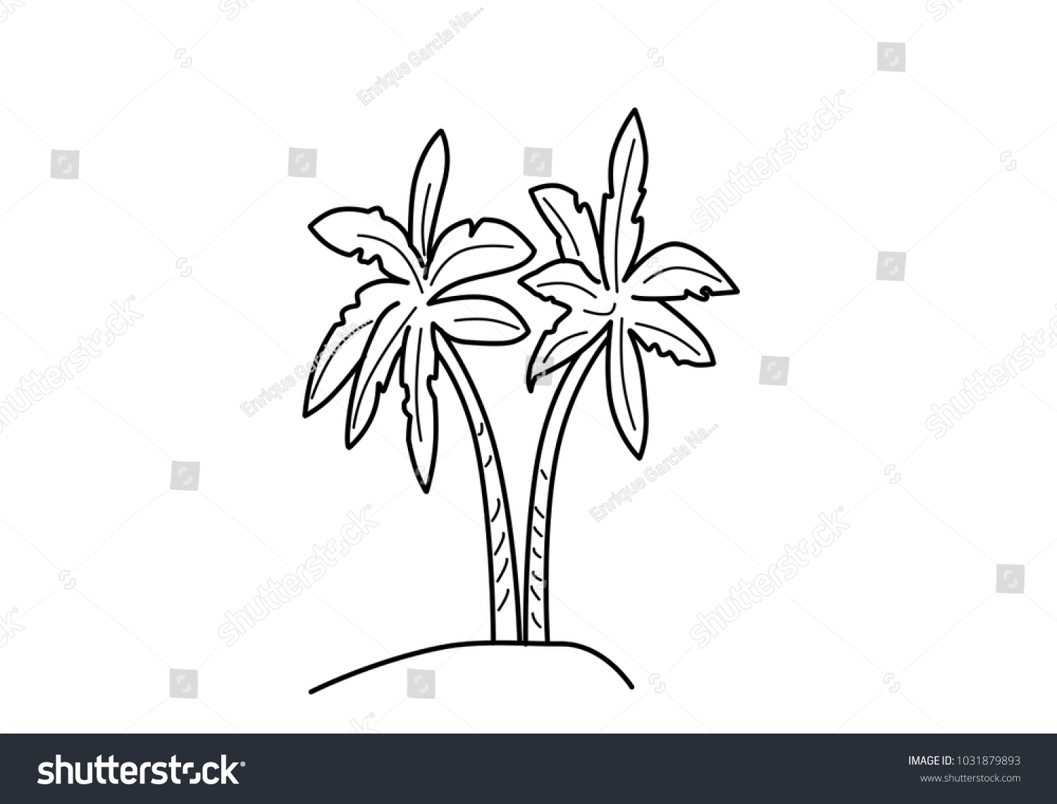 Cute Cartoon Palm Tree Illustration Stock Illustration 1031879893 ...