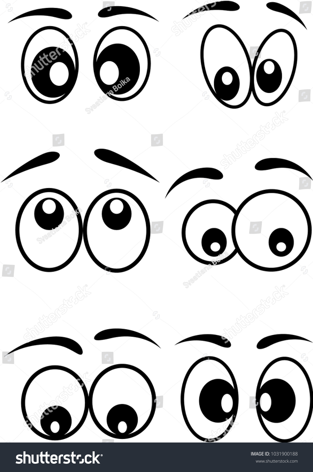 Cartoon Eyes Icons Set Vector Design Stock Vector (Royalty Free ...