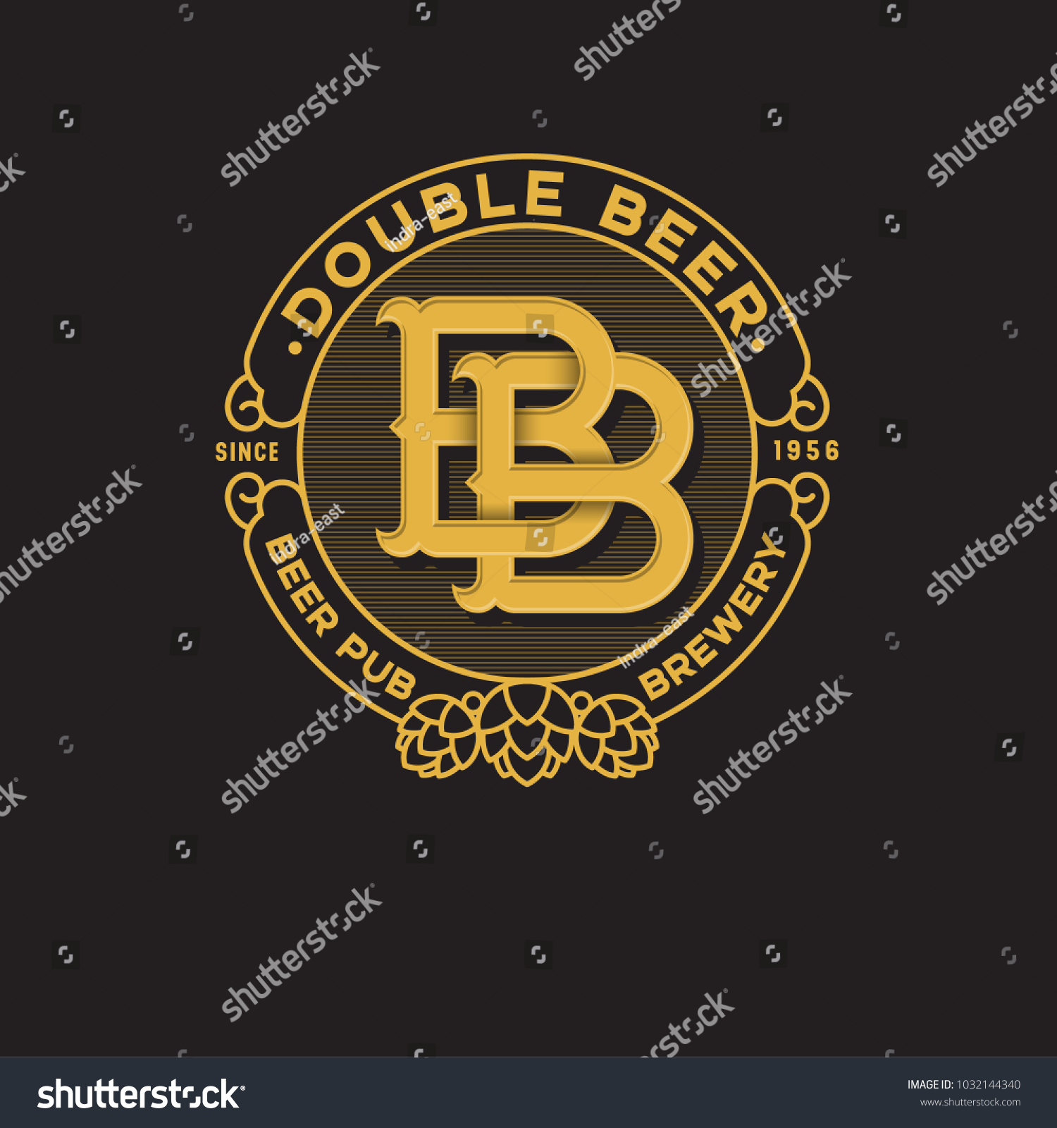 Double B Interlocking Letter Beer Pub Stock Vector (Royalty Free ...