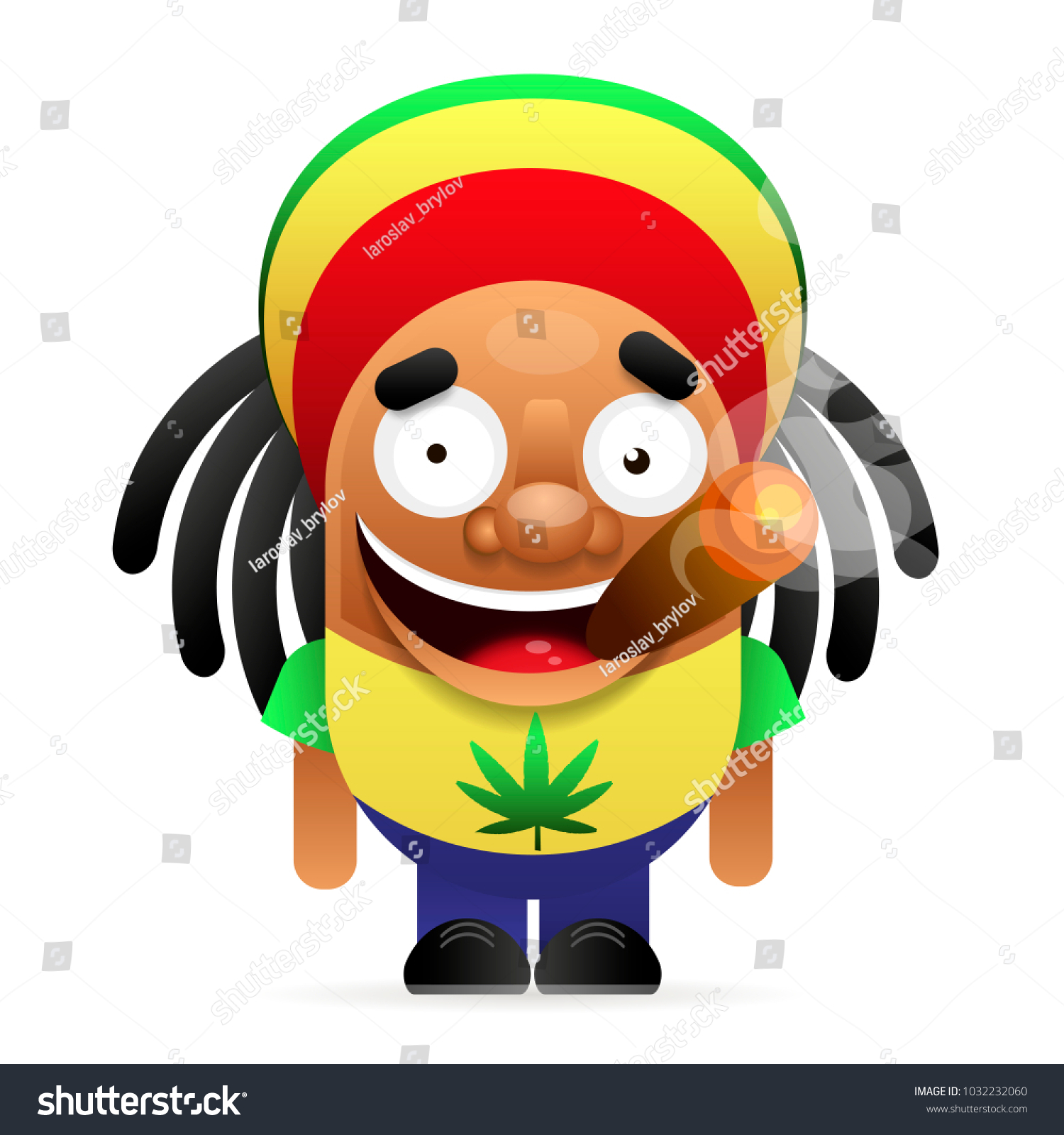 Jamaican Guy Cigarette Vector Illustration Stock Vector (Royalty Free ...