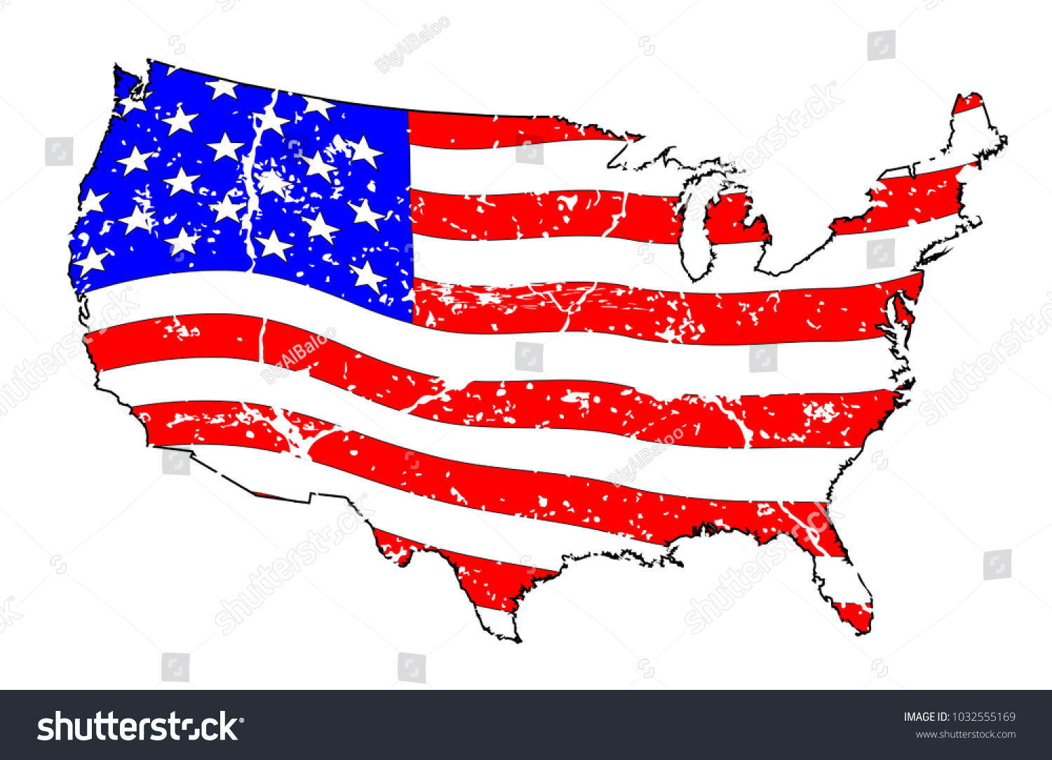 Outline Silhouette Map United States America Stock Illustration ...