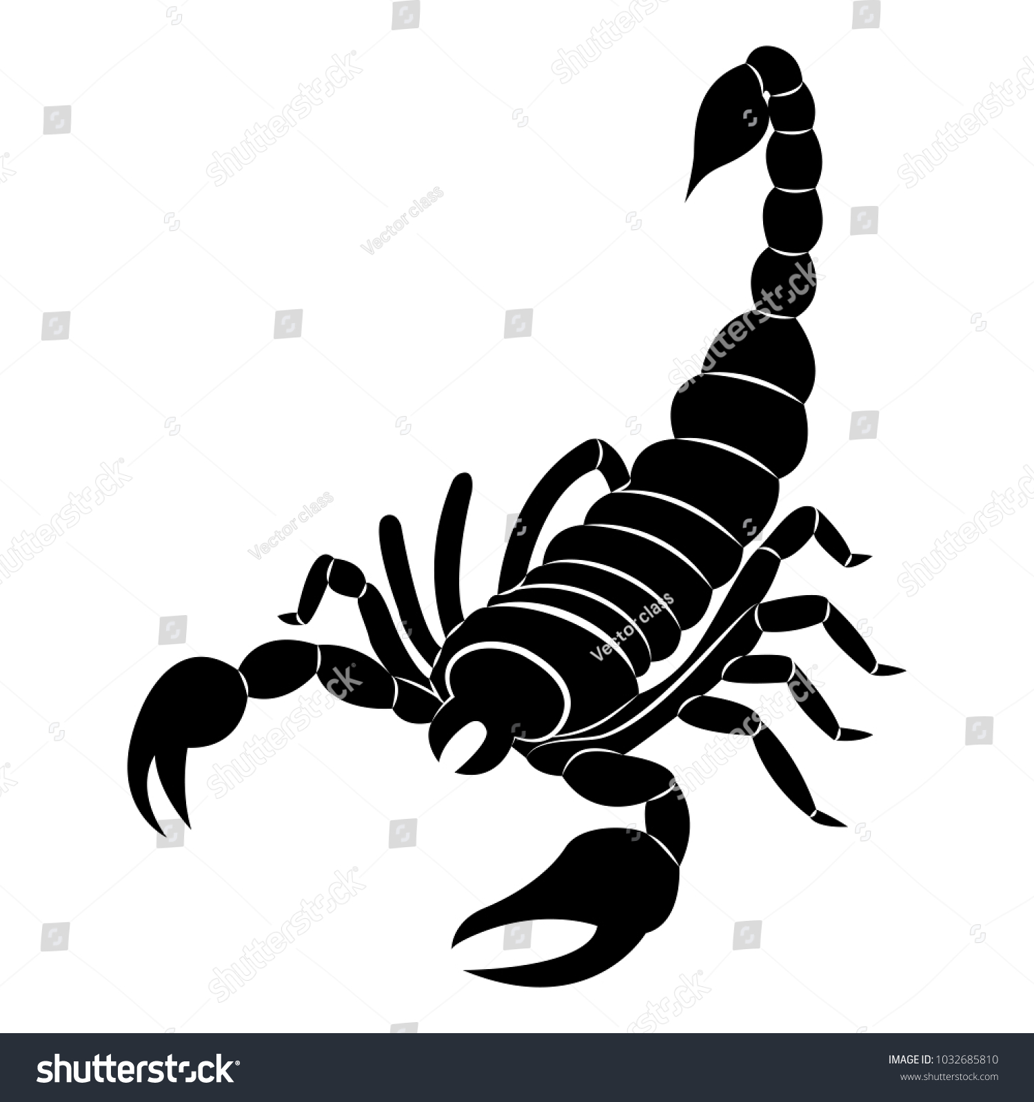 Vector Image Silhouette Scorpion On White Stock Vector (Royalty Free ...