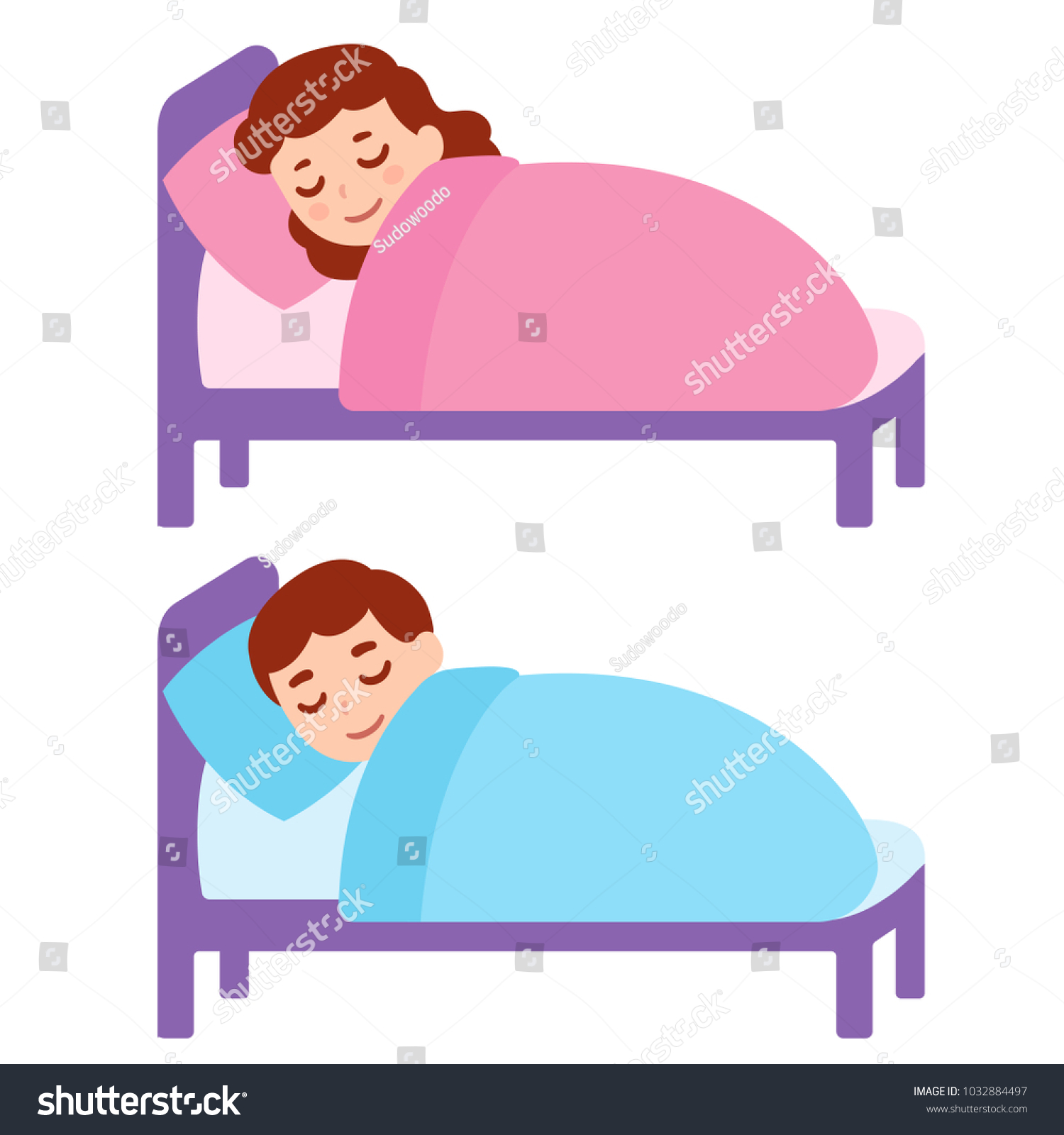 Рисунок ребенок спит в кровати