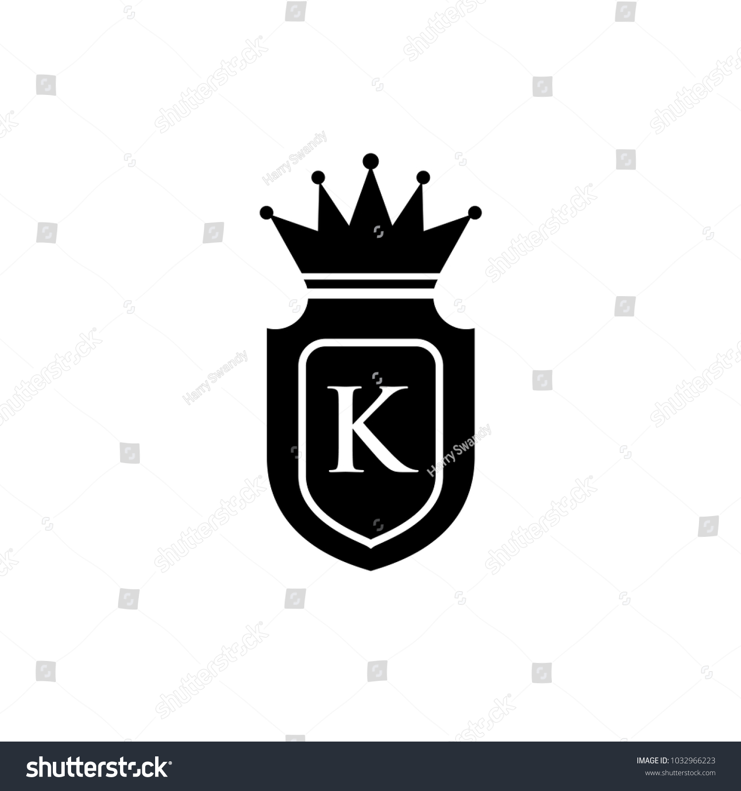 King Royalcrown K Letter Logo Black Stock Vector (Royalty Free ...