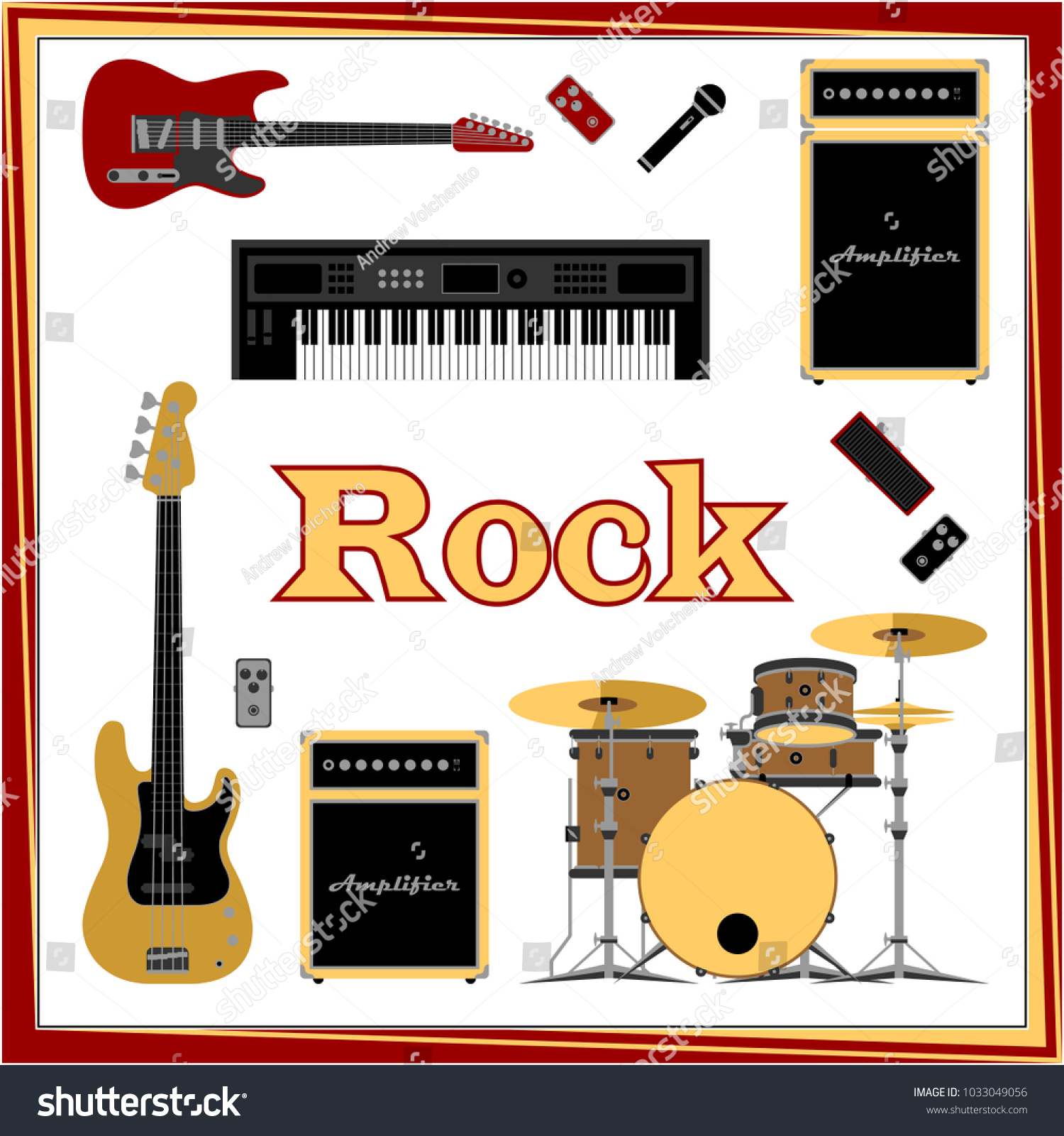 Rock Music Set Vector Illustration Stock Vector (Royalty Free ...