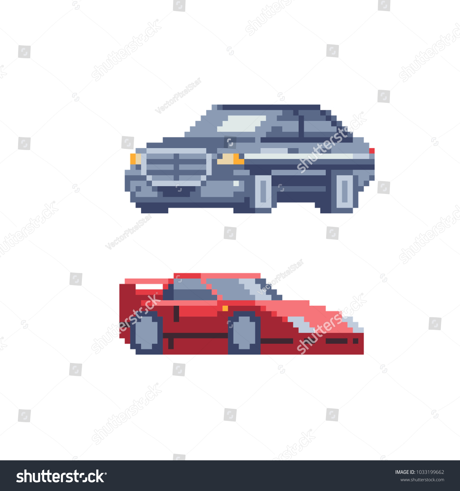 Transport Icons Pixel Art 8bit Red Stock Vector Royalty Free 1033199662 Shutterstock 3740