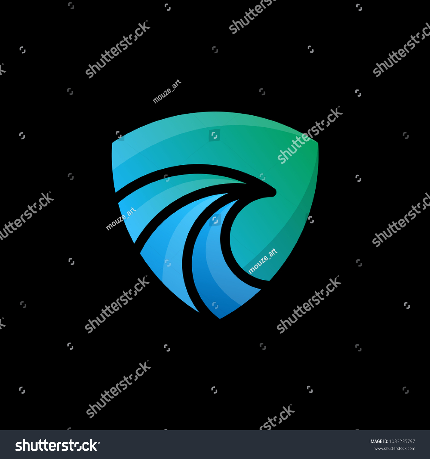 Abstract Logo Blue Green Abstract Bird Stock Vector (Royalty Free ...