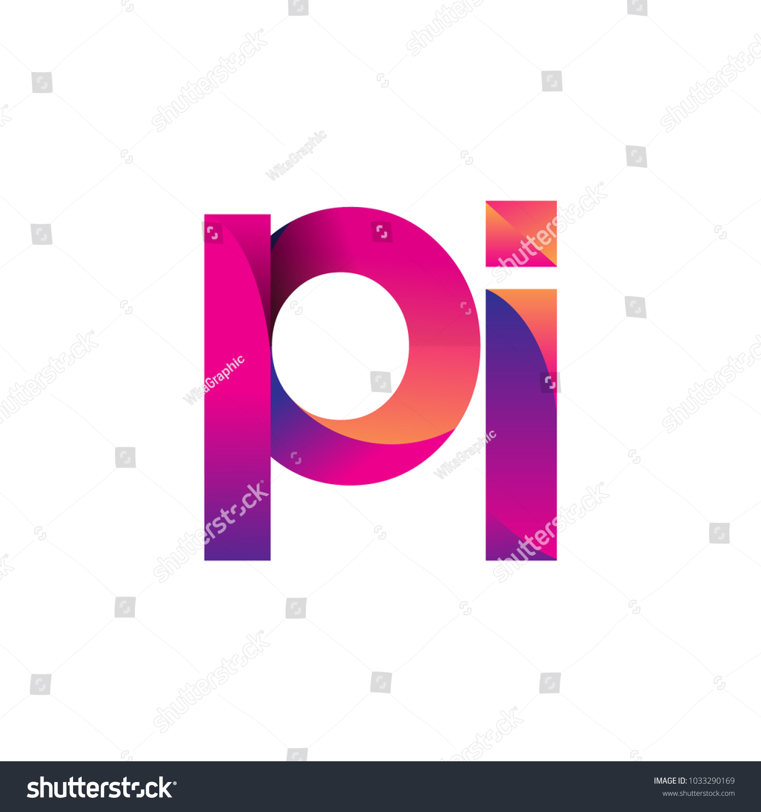 Initial Letter Pi Logo Lowercase Magenta Stock Vector (Royalty Free ...