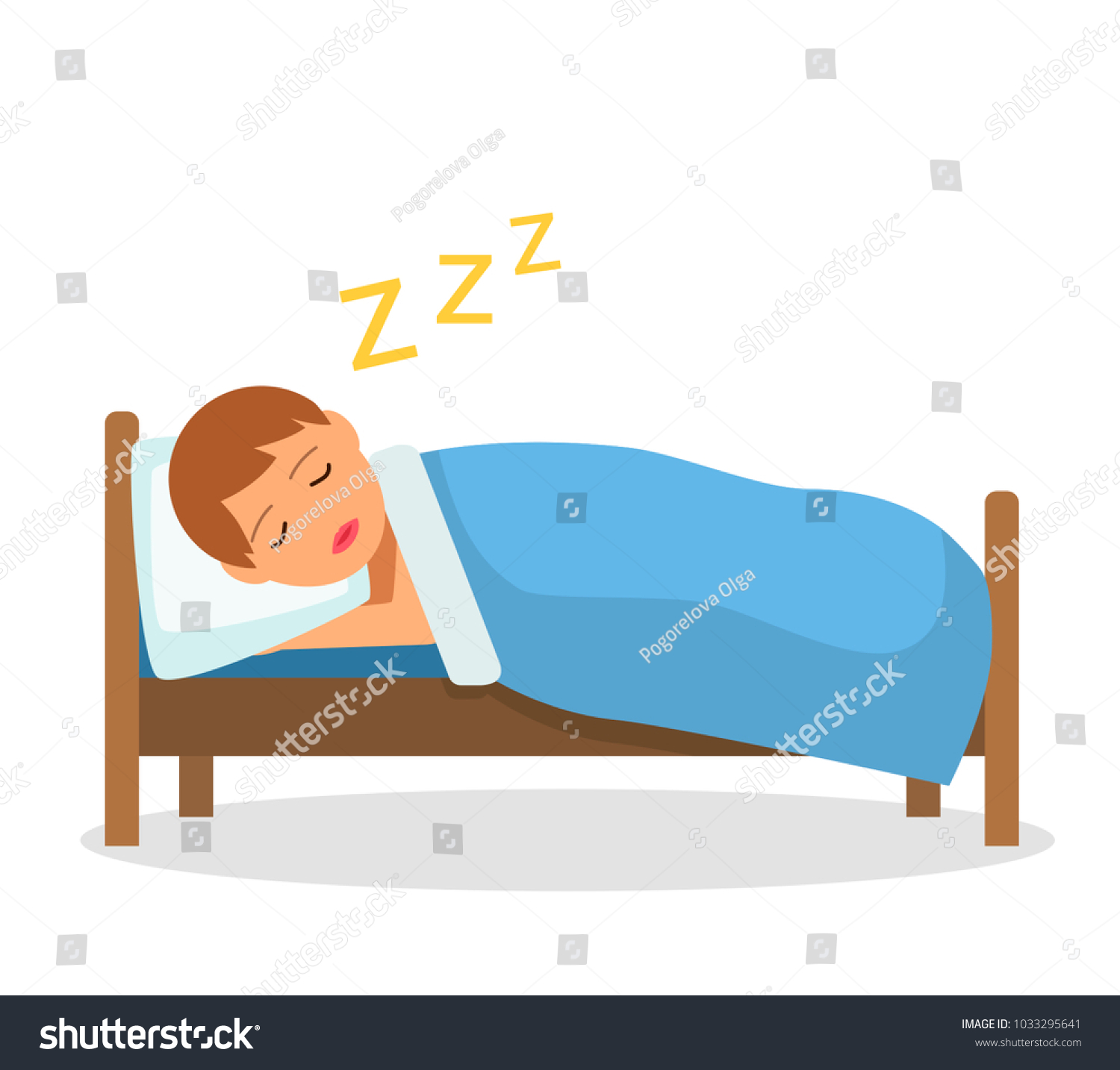 Baby Boy Sleeps Sweet Dream His Stock Vector (Royalty Free) 1033295641 ...