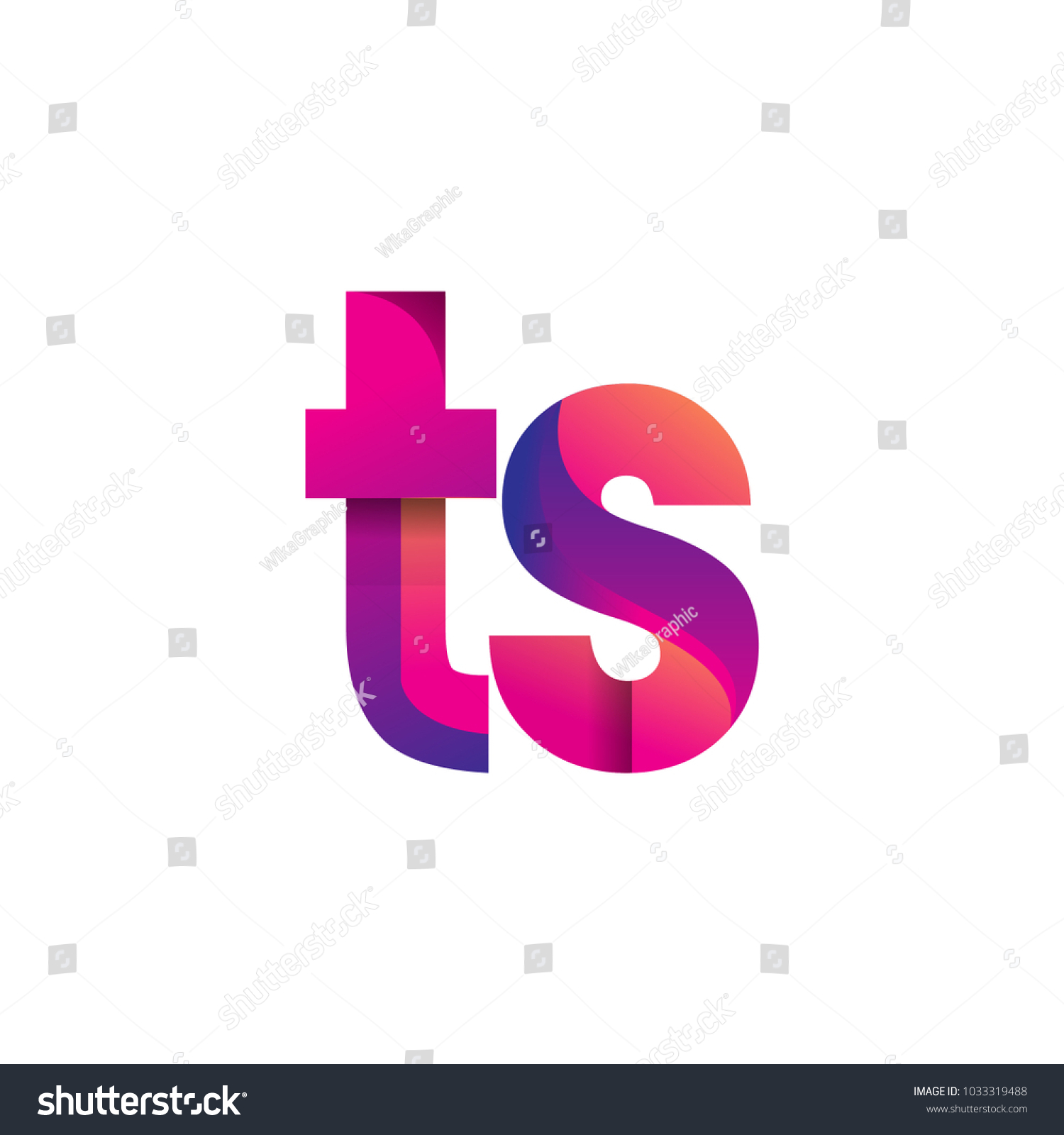 Initial Letter Ts Logo Lowercase Magenta Stock Vector (Royalty Free ...