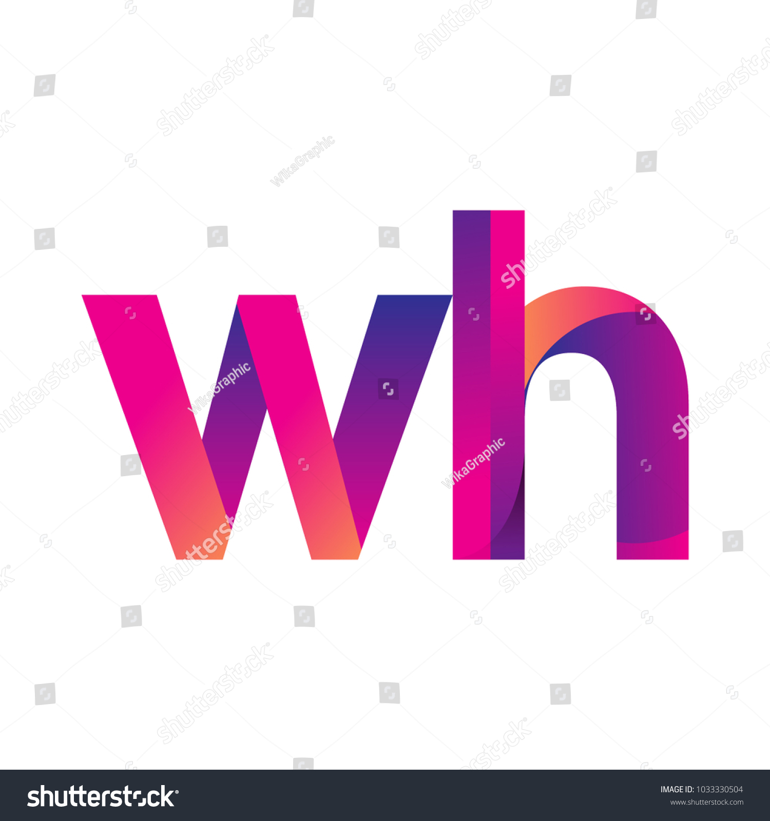 Initial Letter Wh Logo Lowercase Magenta Stock Vector (royalty Free 