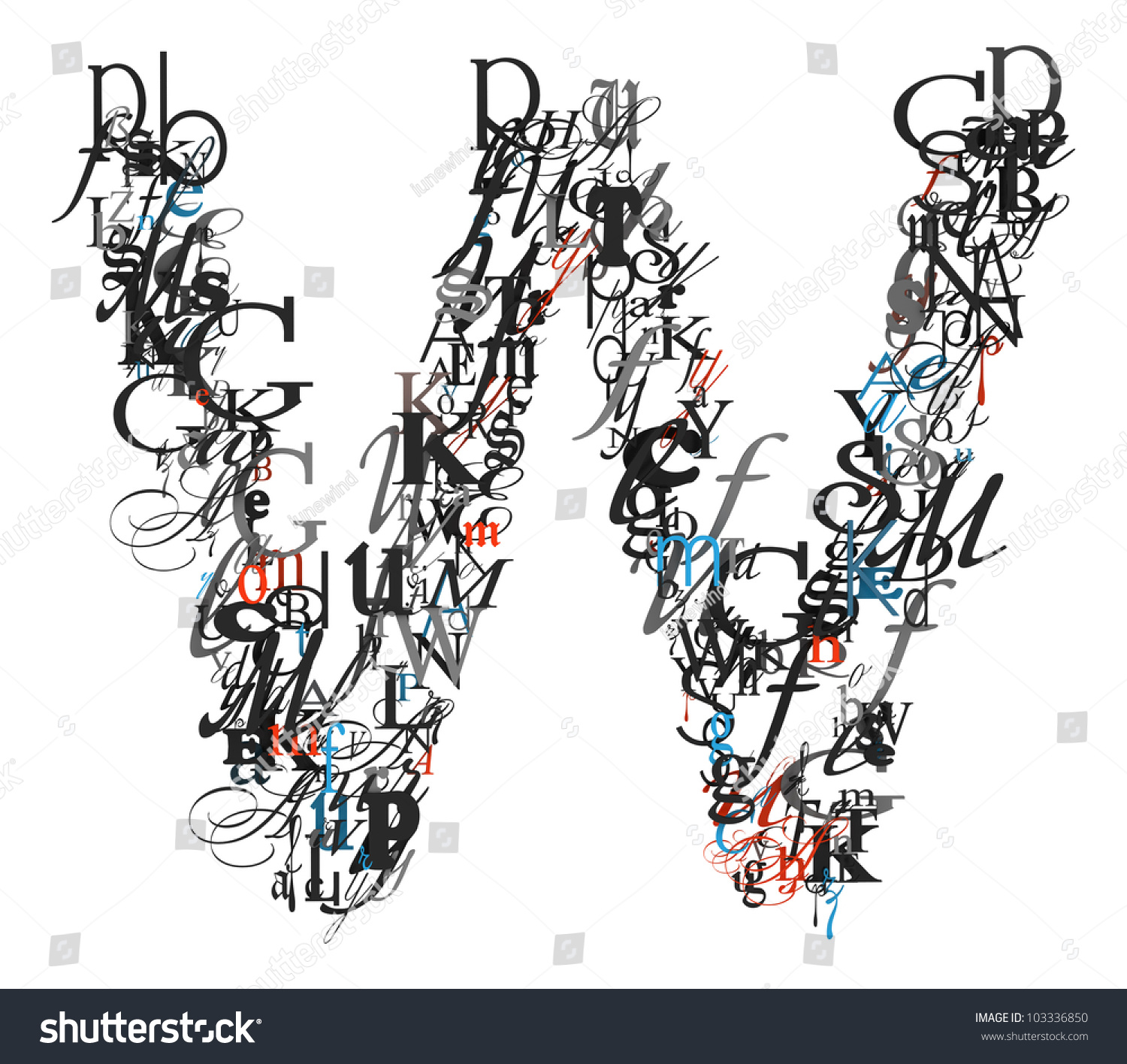 Letter W Alphabet Different Font Letters Stock Illustration 103336850 Shutterstock