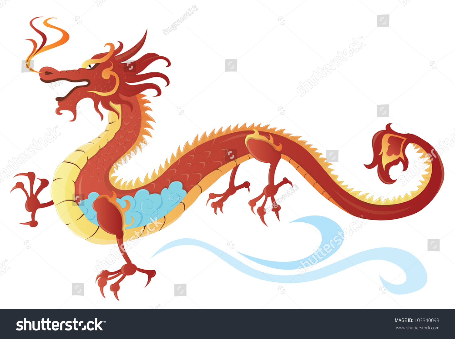 Детский китайский дракон мультяшный