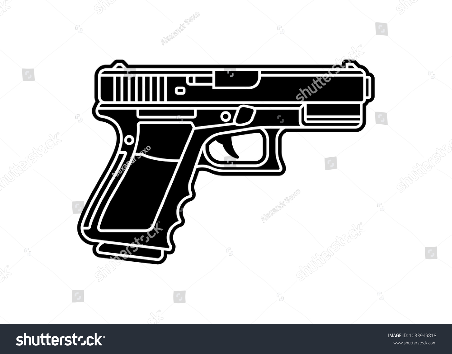 Pistol Gun Handgun Vector Illustration Stock Vector Royalty Free Shutterstock