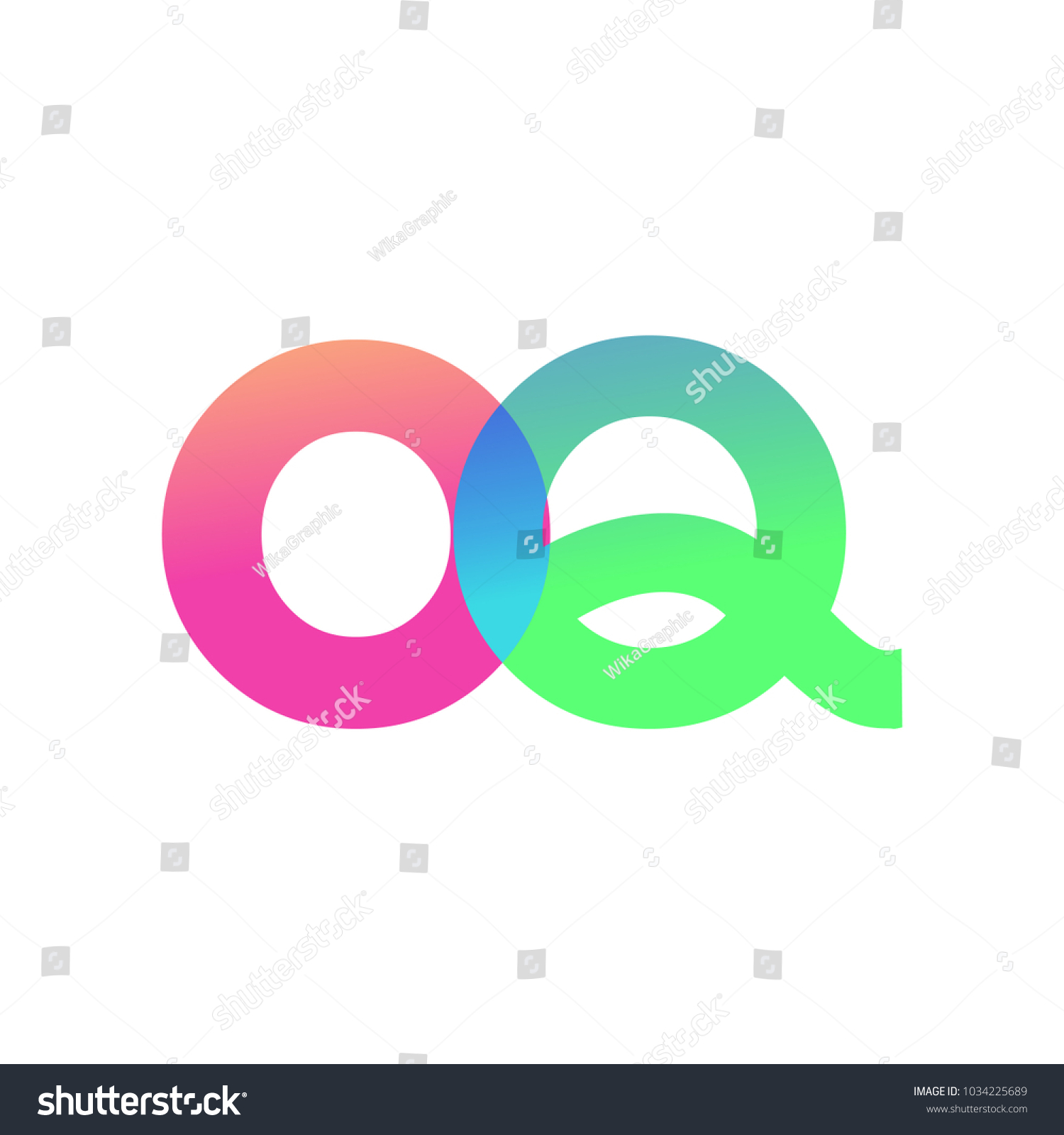 Initial Letter Oq Lowercase Logo Green Stock Vector (Royalty Free ...