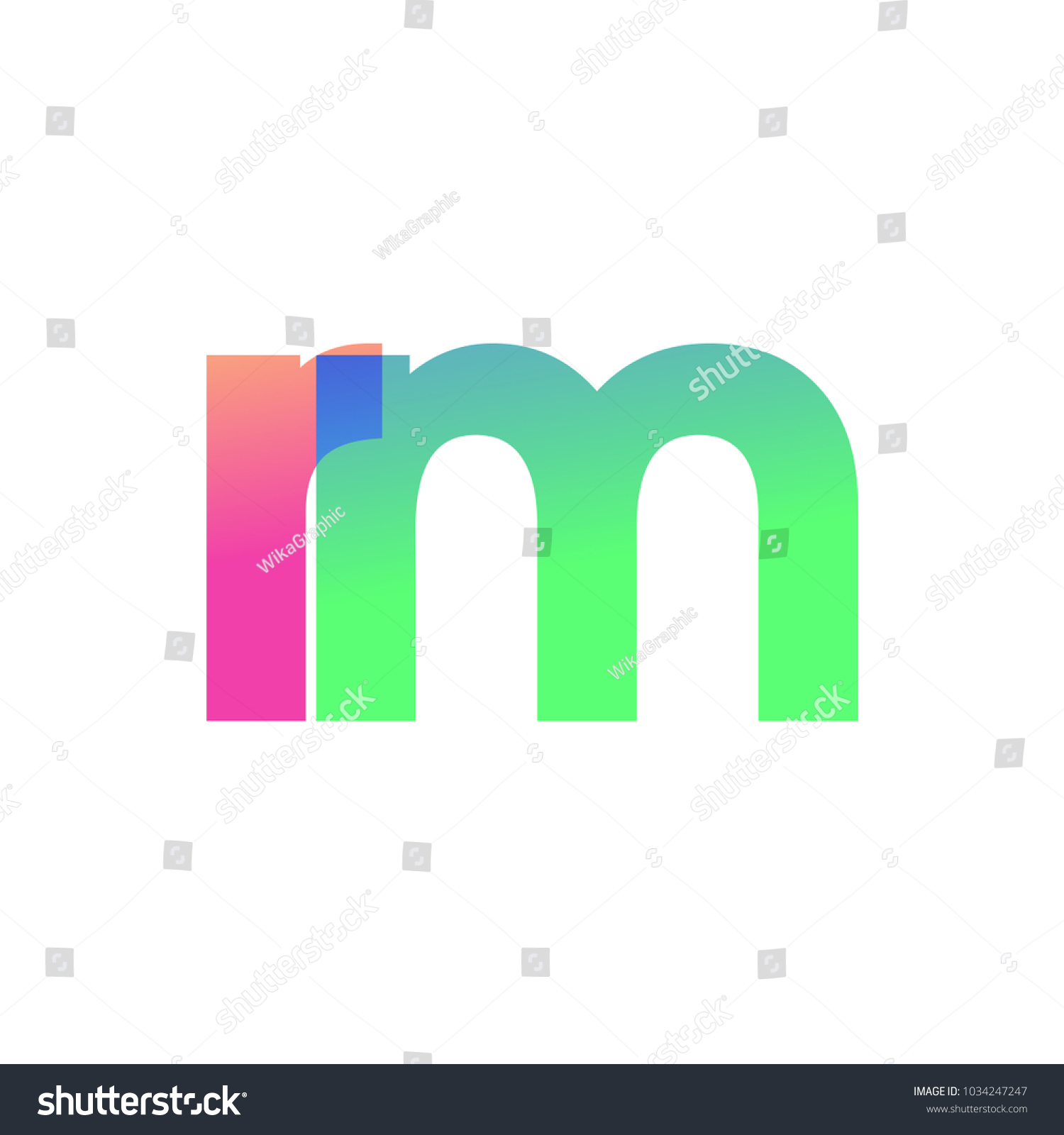 Initial Letter Rm Lowercase Logo Green Stock Vector (Royalty Free ...