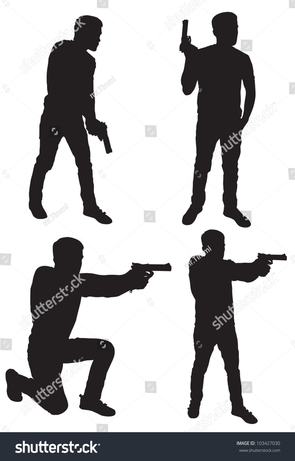 Silhouette Man Gun Stock Vector (Royalty Free) 103427030 | Shutterstock