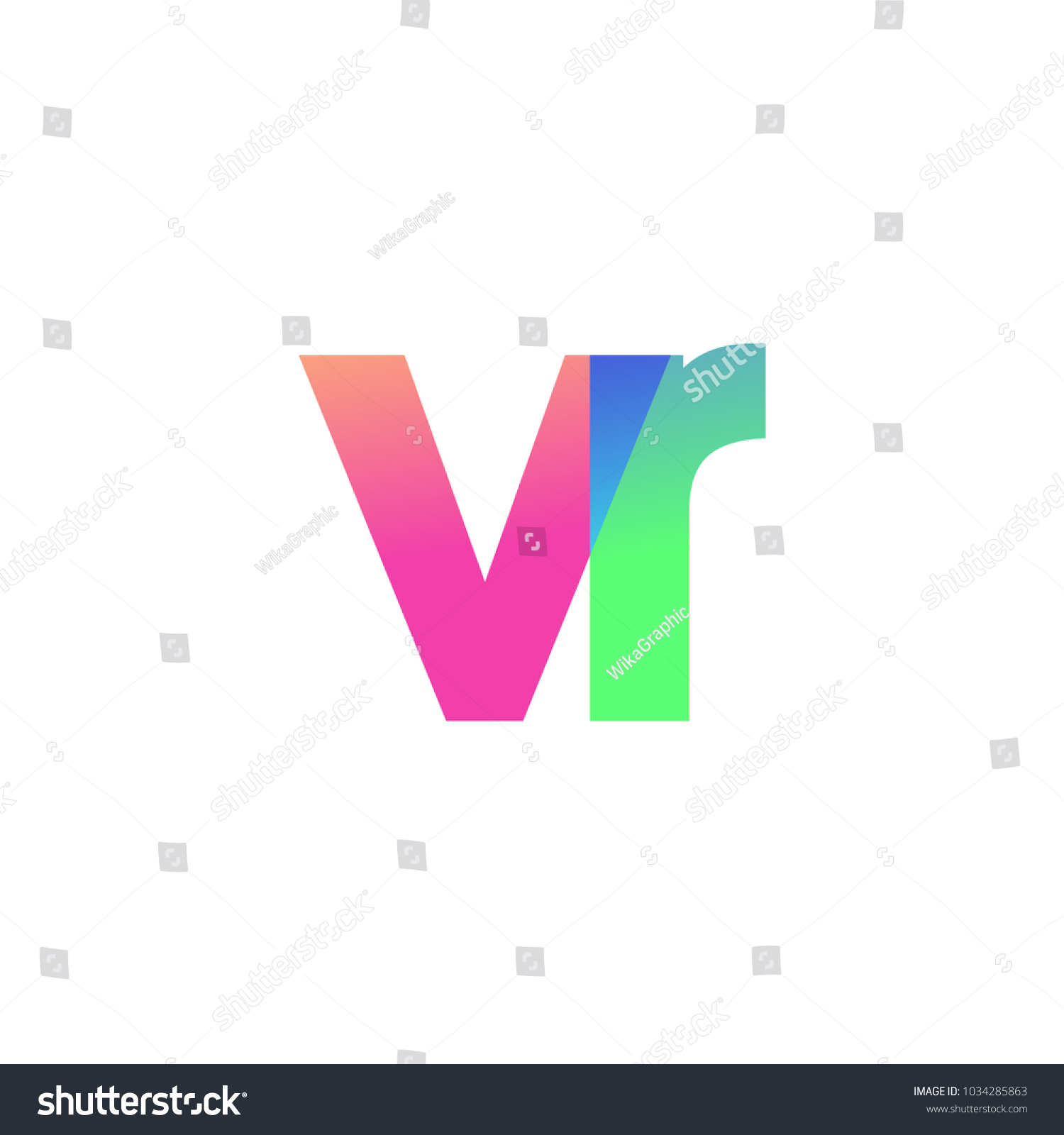 Initial Letter Vr Lowercase Logo Green Stock Vector (Royalty Free ...