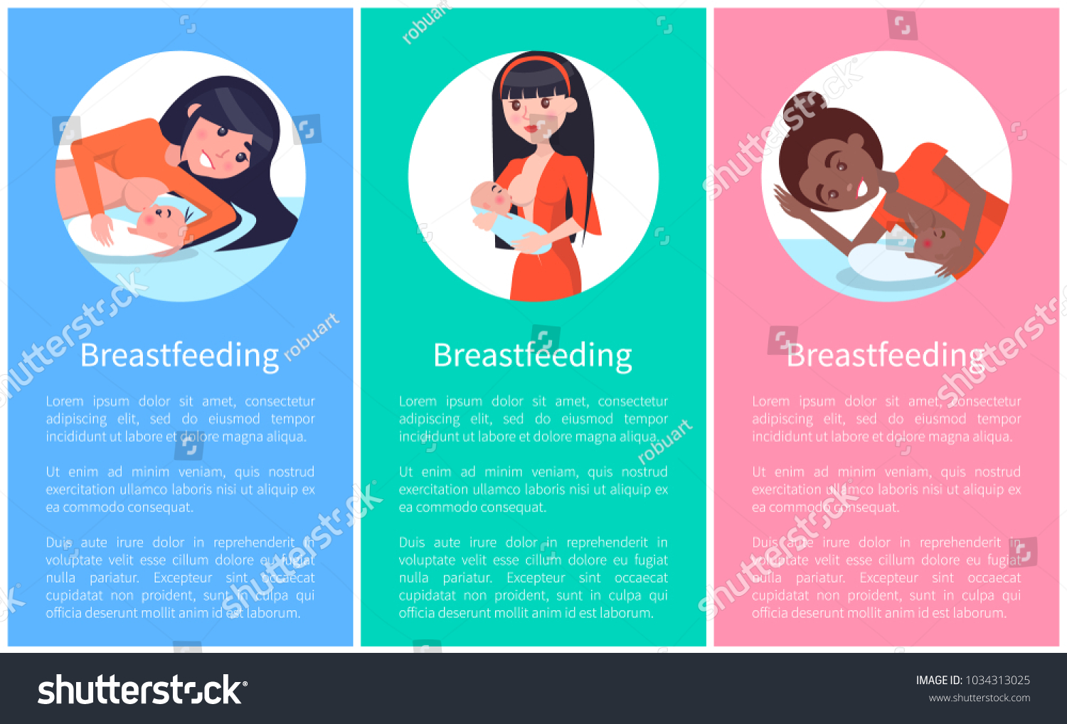 Breastfeeding Informative Banners Set Women Who Stock Vector (Royalty ...