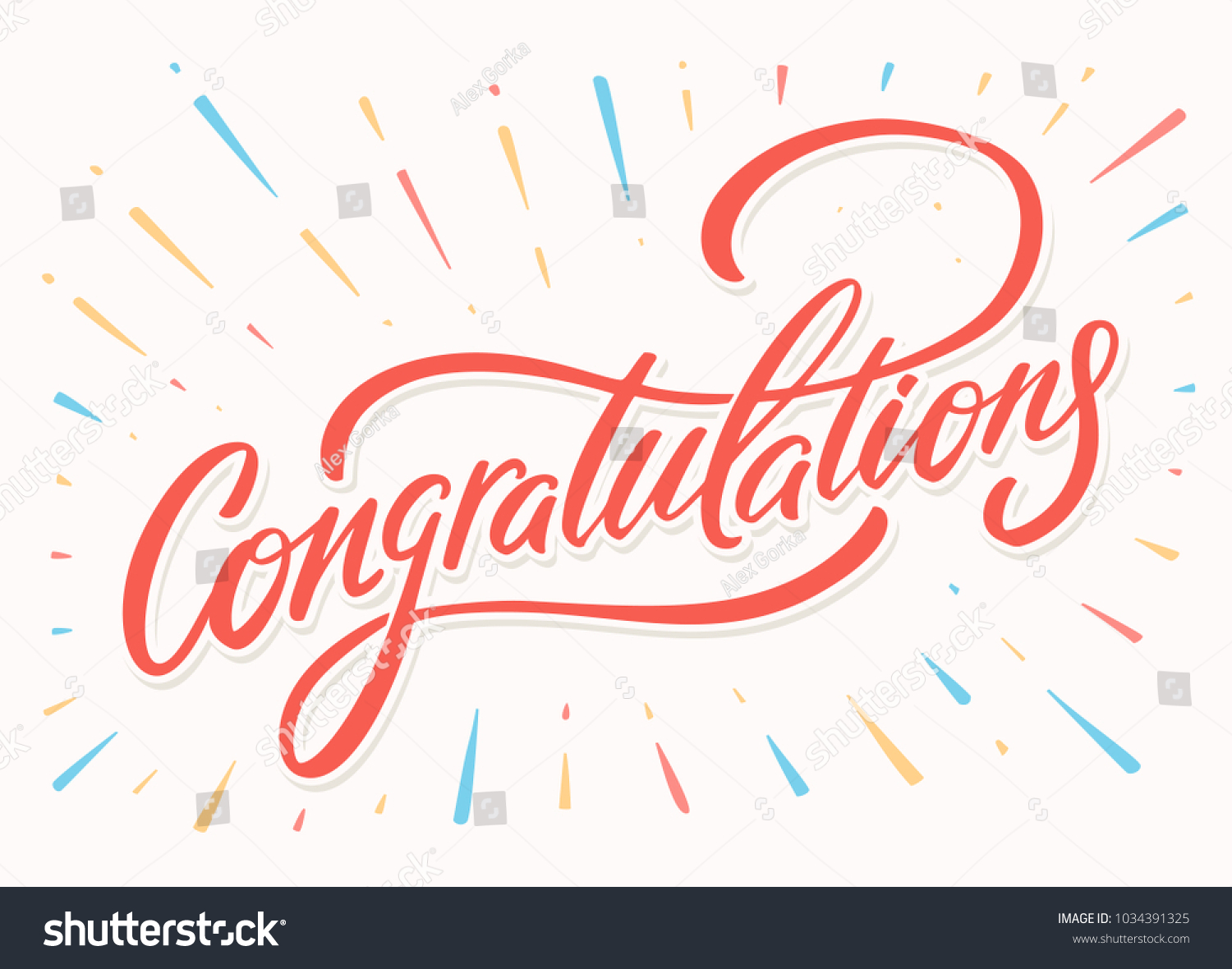 Congratulations Greeting Card Vector Lettering Stock Vector (Royalty ...