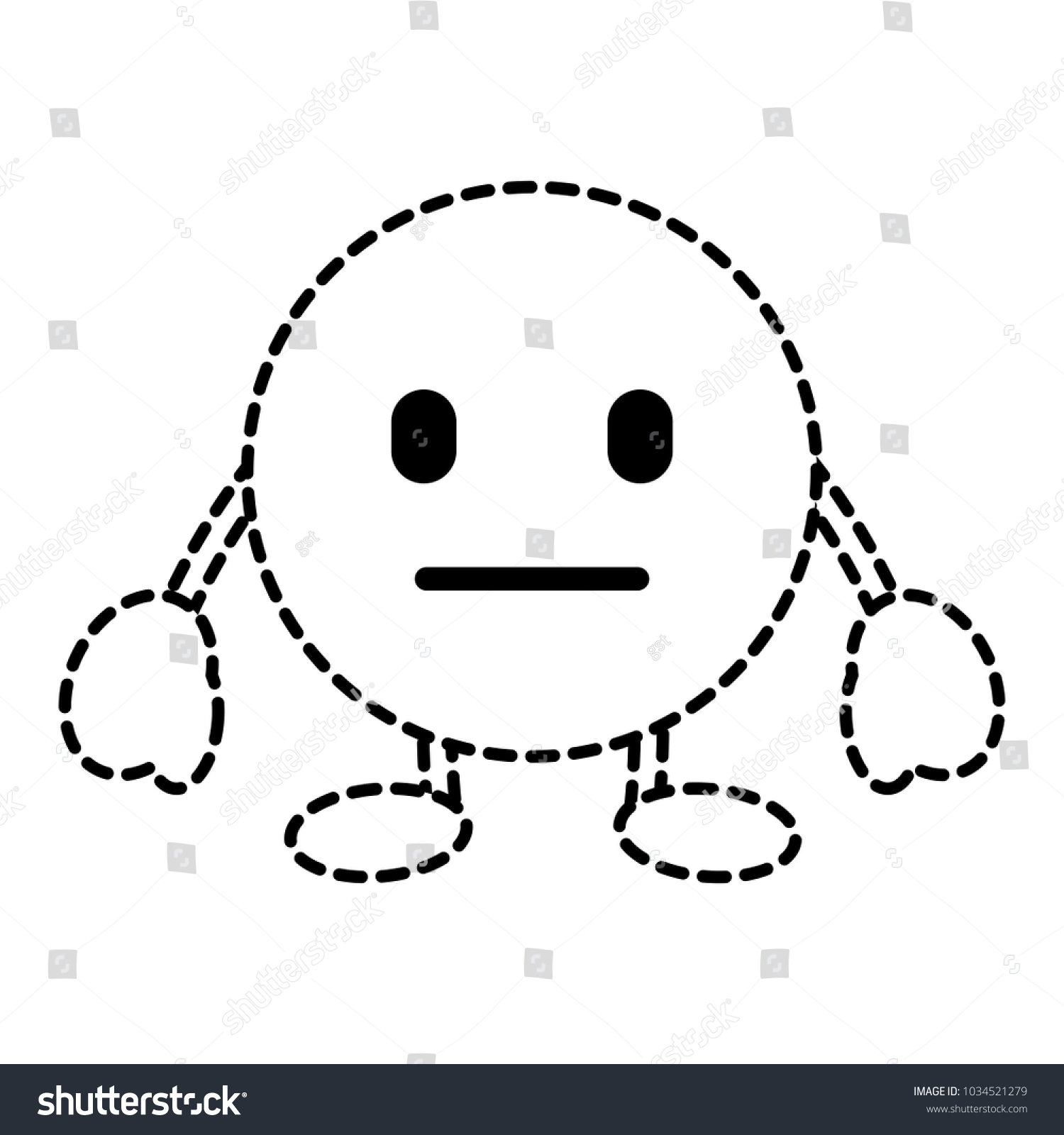 Emoticon Cartoon Face Speechless Character Stock Vector (Royalty Free ...