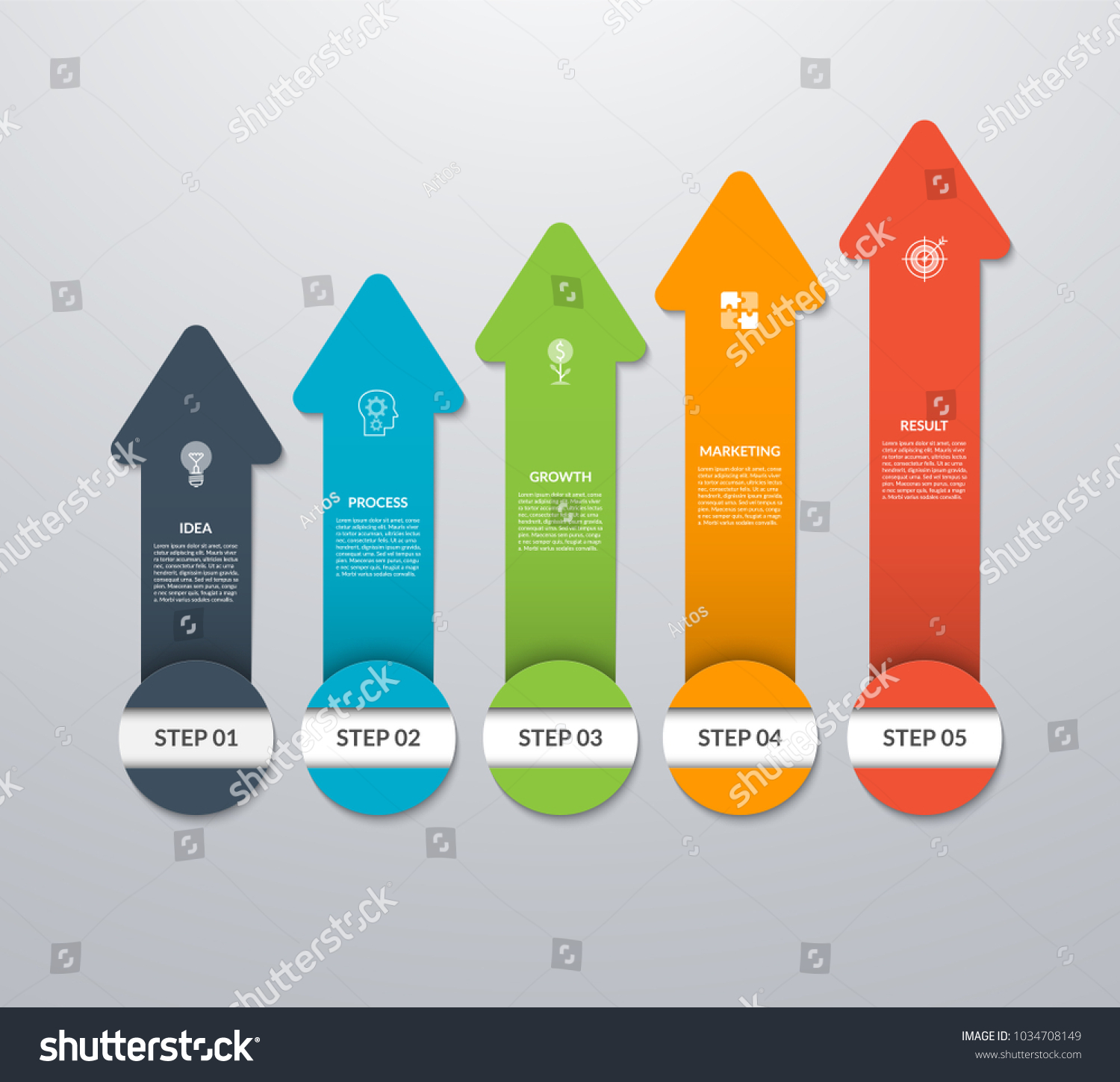 Vector Arrows Pointing Infographic Graph Diagram Stock Vector (Royalty ...