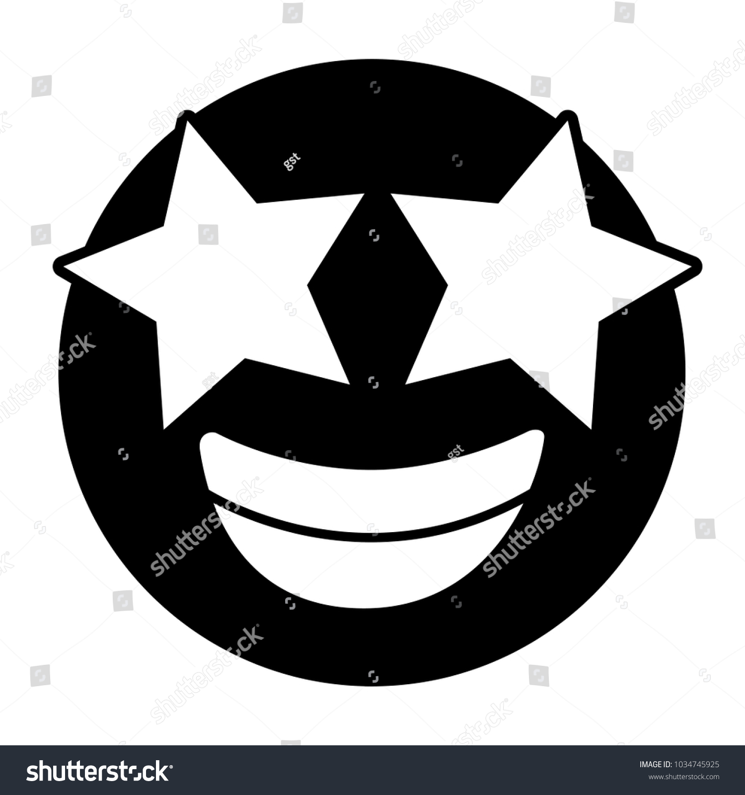 Emoticon Cartoon Face Happy Star Eyes Stock Vector (Royalty Free ...