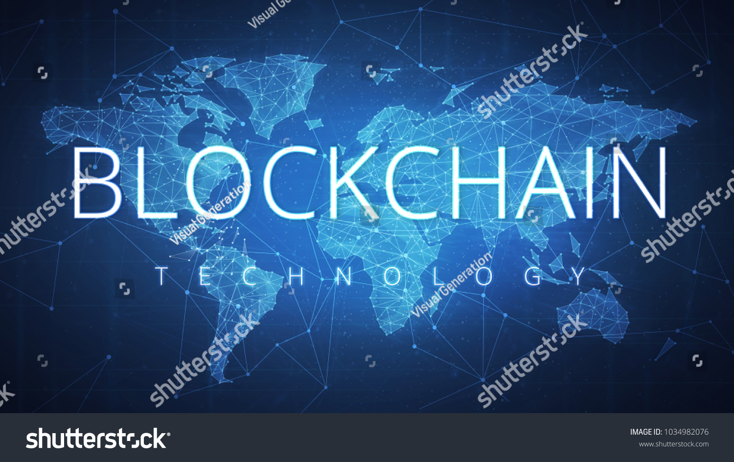 Blockchain Technology Wording On Futuristic Hud Stock Illustration ...