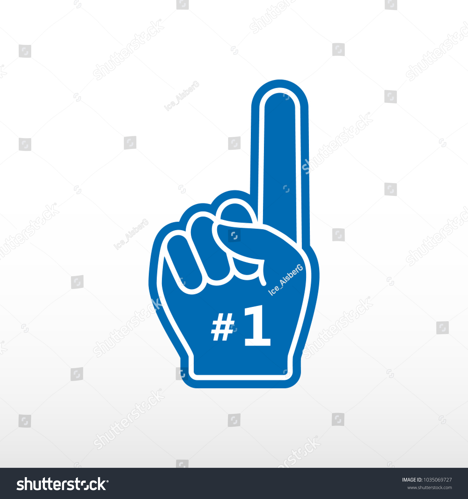 Foam Finger Number 1 Blue Glove Stock Vector (Royalty Free) 1035069727 ...