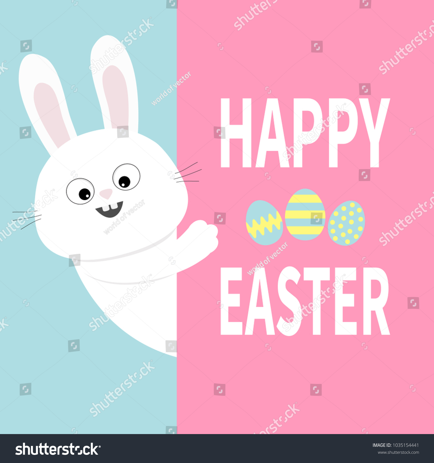 White Bunny Rabbit Holding Big Signboard Stock Vector (royalty Free 