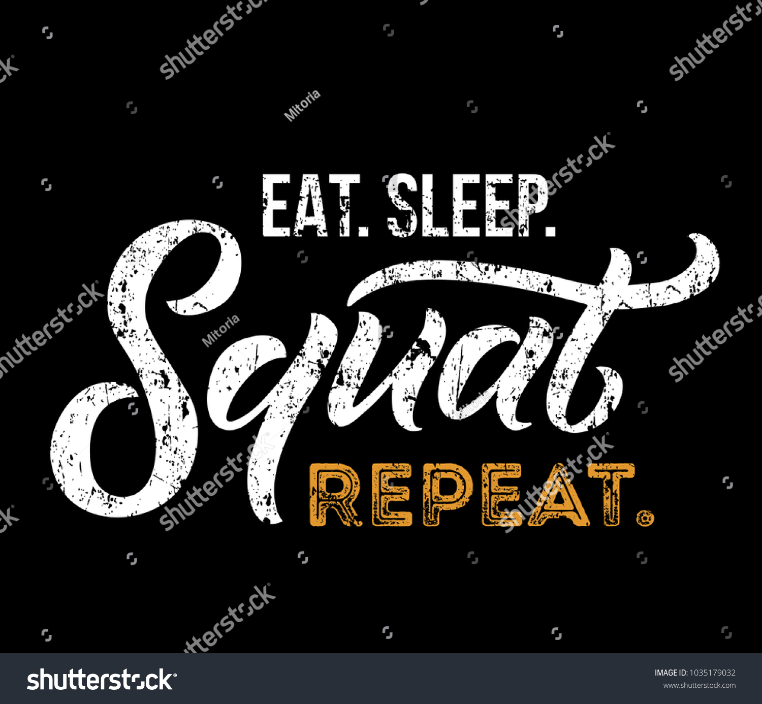 Eat Sleep Squat Repeat Gym Motivational Stock Vector Royalty Free