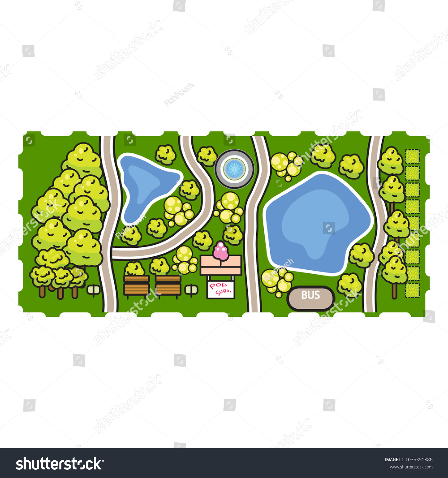 Park Top View Vector Illustration Stock Vector (Royalty Free ...